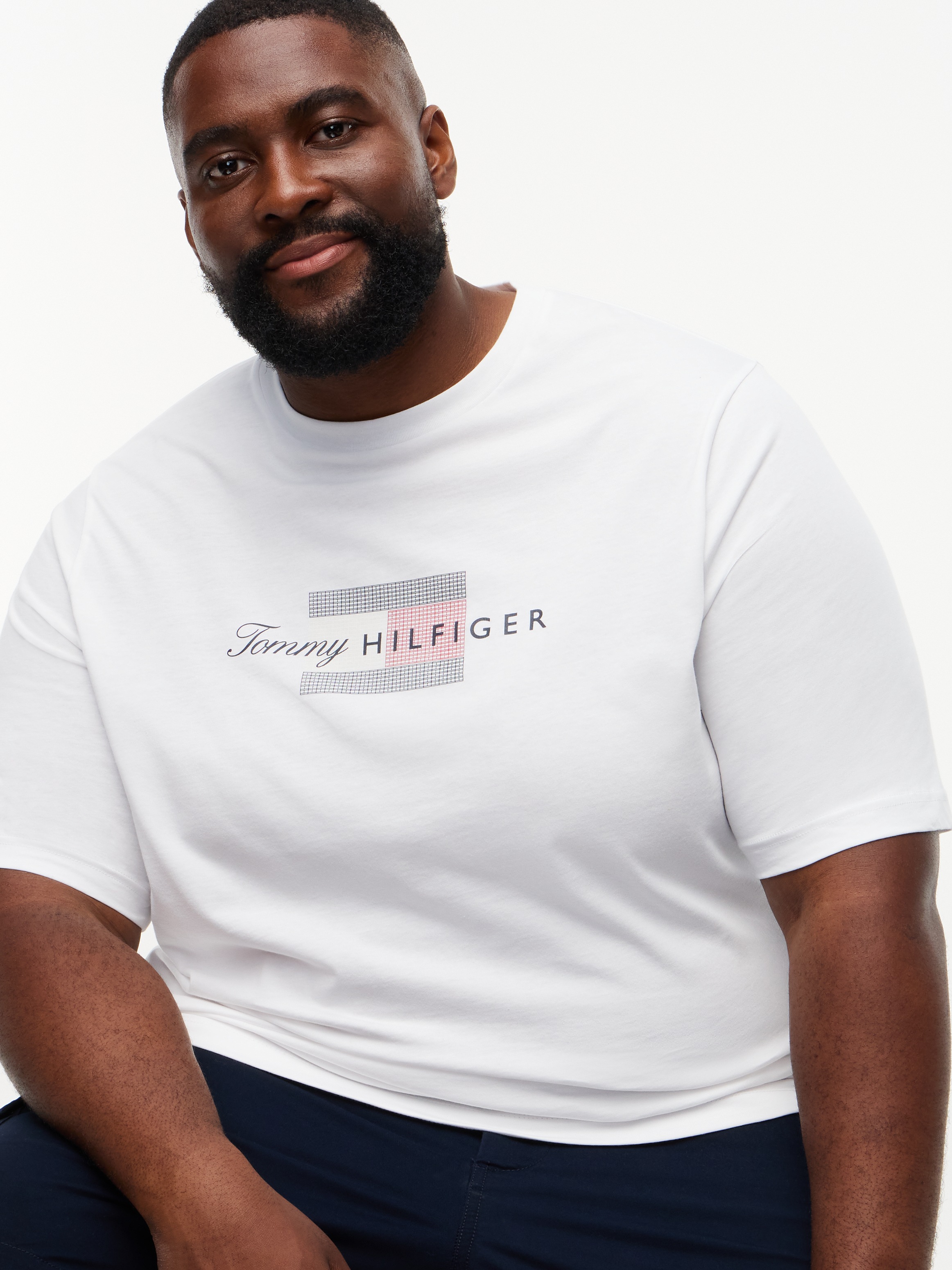 Tommy Hilfiger Big & Tall T-Shirt aus Jersey mit Flag-Grafik, Große Größen
