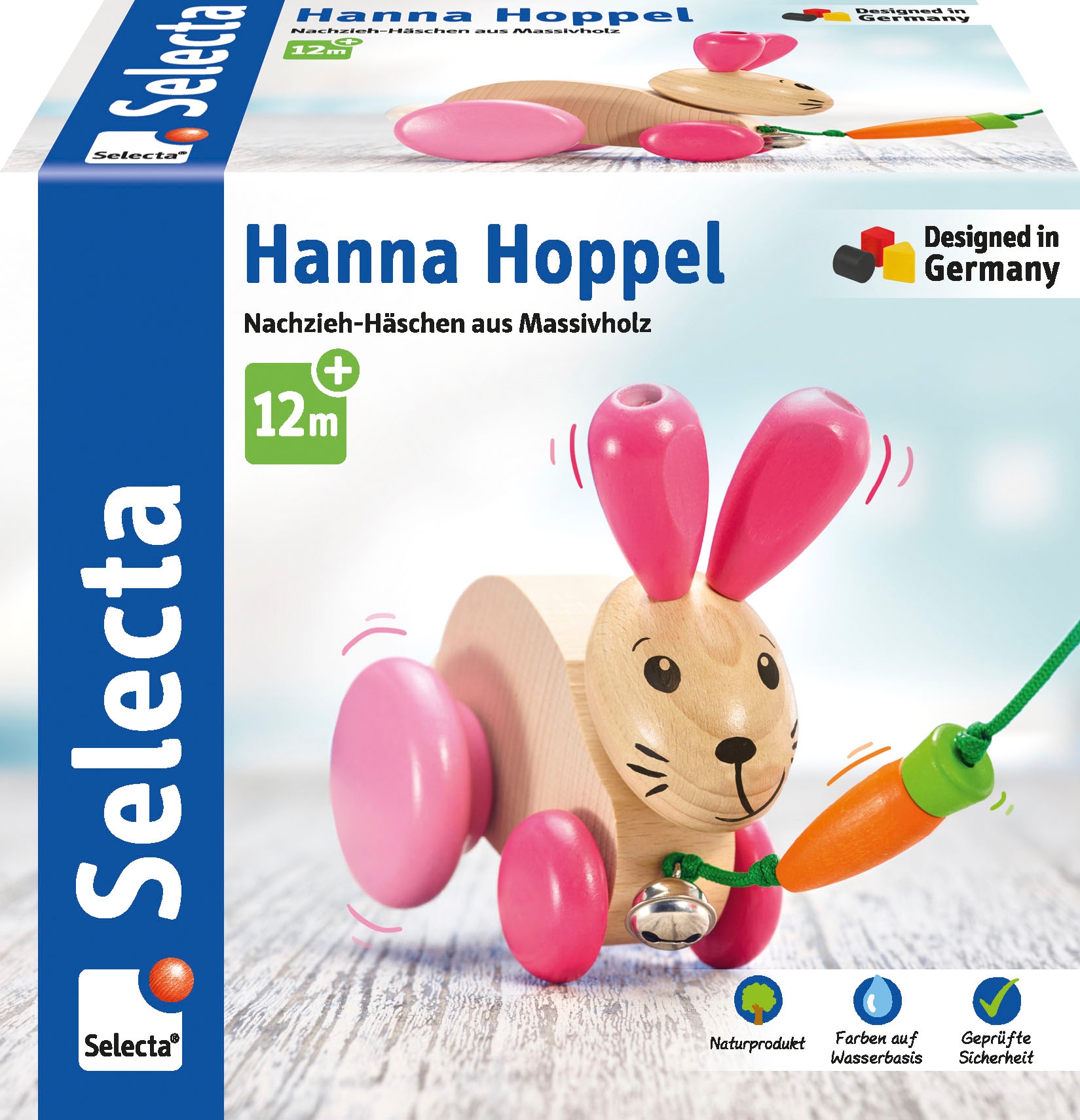 Selecta Nachziehtier »Hanna Hoppel, Nachzieh-Hase, 13 cm«