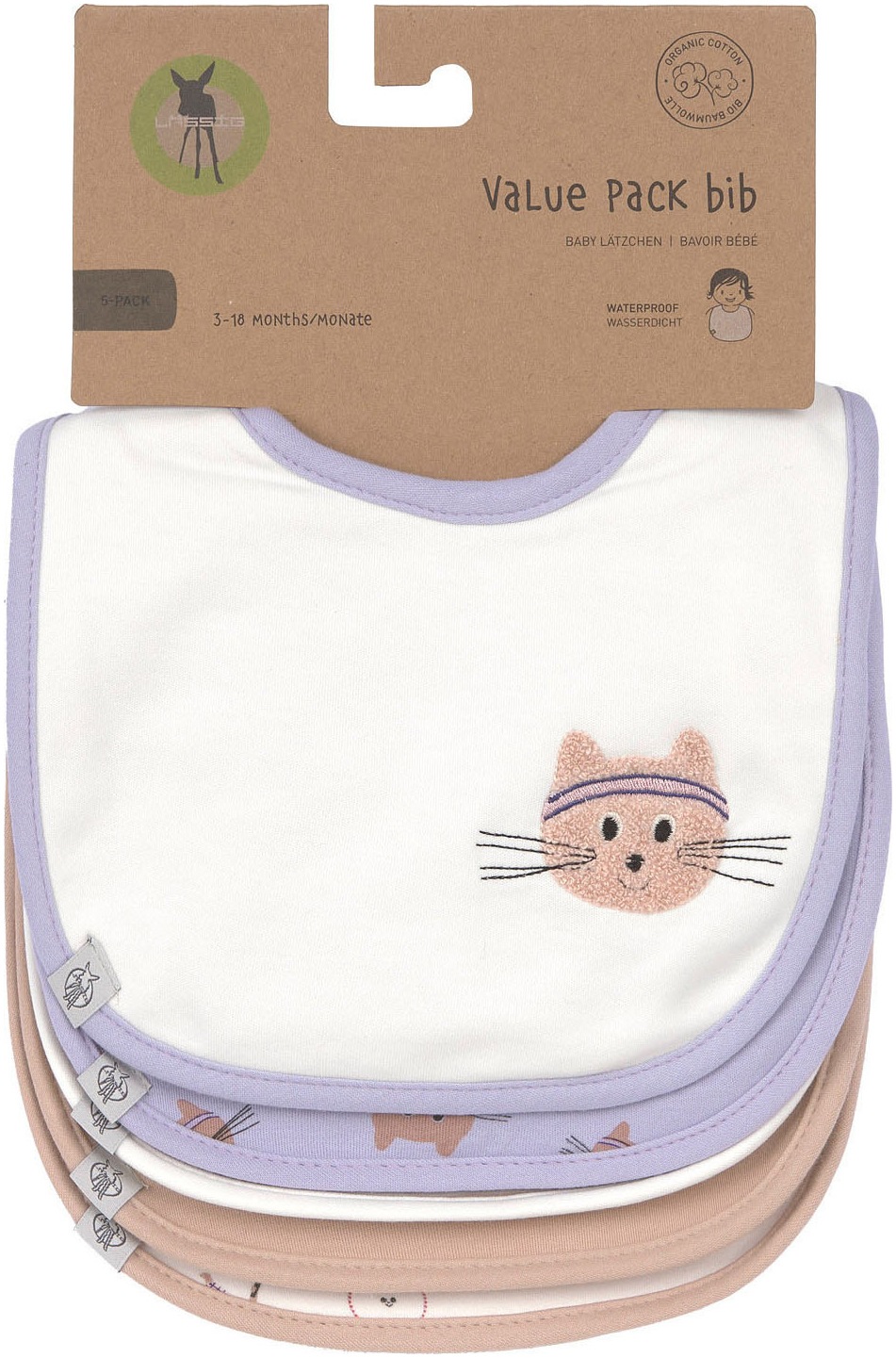 LÄSSIG Lätzchen »Tiny Team Cat« Set, 5 Stk. tlg.