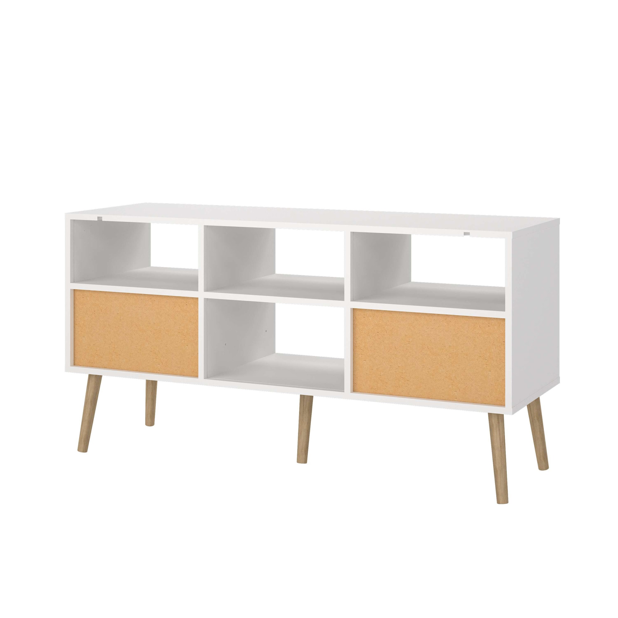 andas TV-Board »Bodo TV-Möbel, TV-Unit, Mediamöbel, Regal«, 2 Schubladen und 4 offene Fächer, Beine und Griffe aus Massivholz