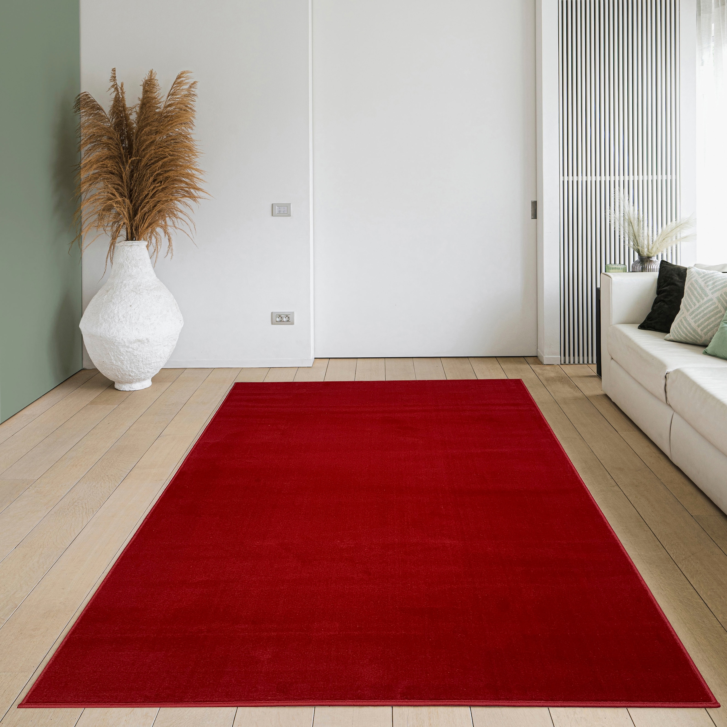 Home affaire Teppich »Oriental Uni«, rechteckig, 7 mm Höhe, Kurzflor-Teppich, weich, pflegeleicht, einfarbig