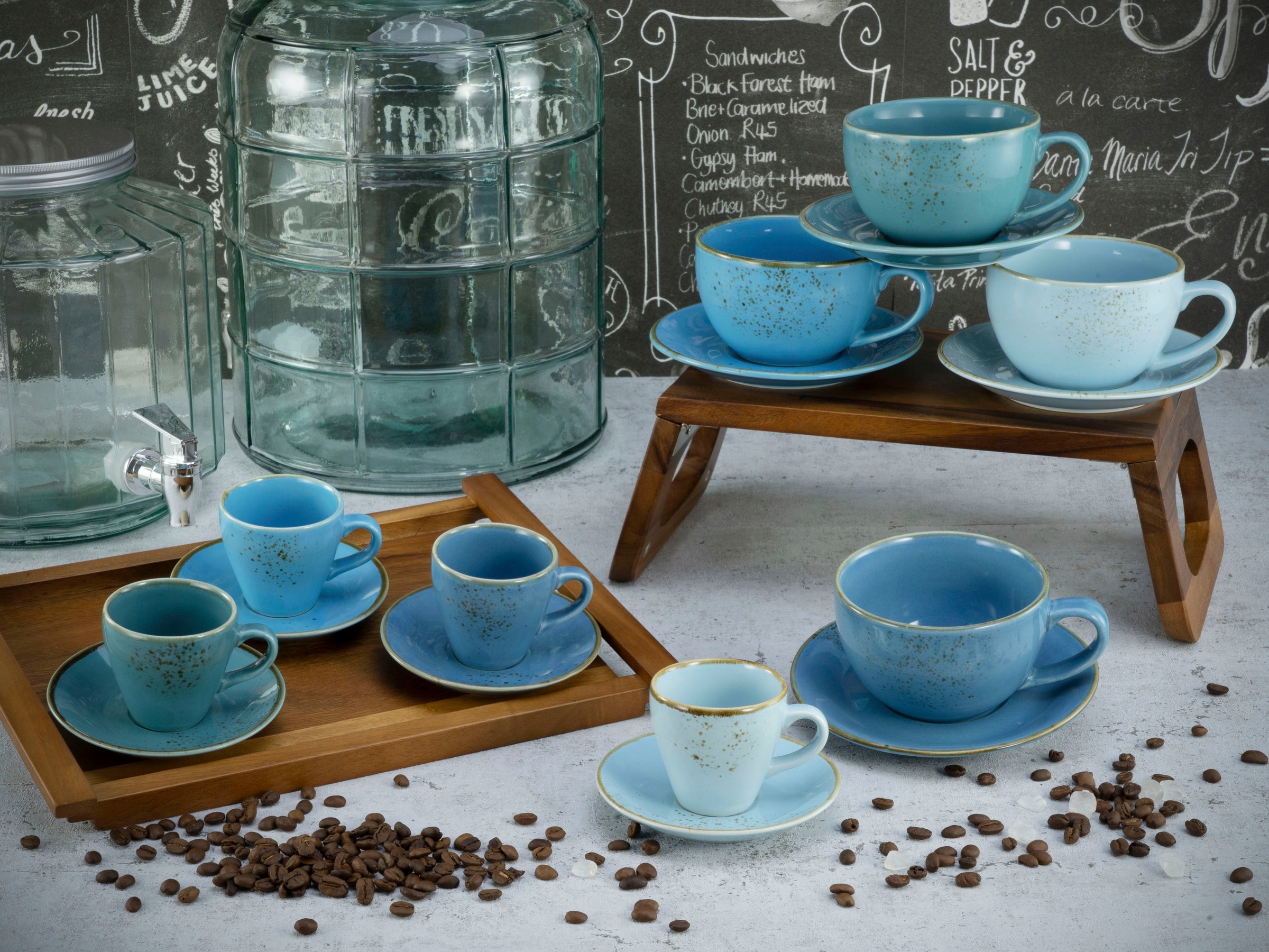 CreaTable Tasse »Tassen Set NATURE COLLECTION Aqua«, (Set, 16 tlg.), Bistro günstig online kaufen