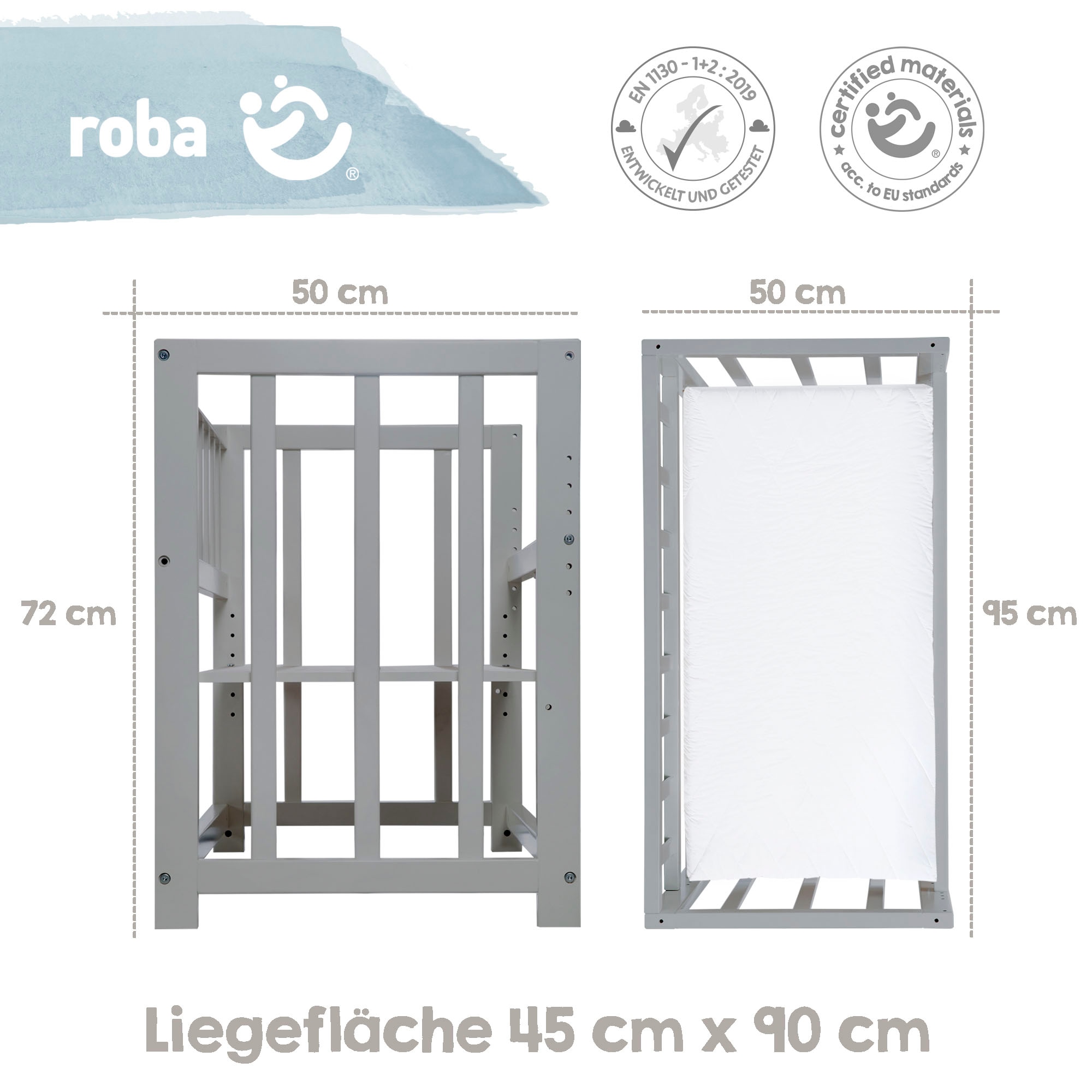 roba® Stubenbett »4 in 1, Sternenzauber, taupe«, zu Wiege, Elternbett oder Bank umbaubar