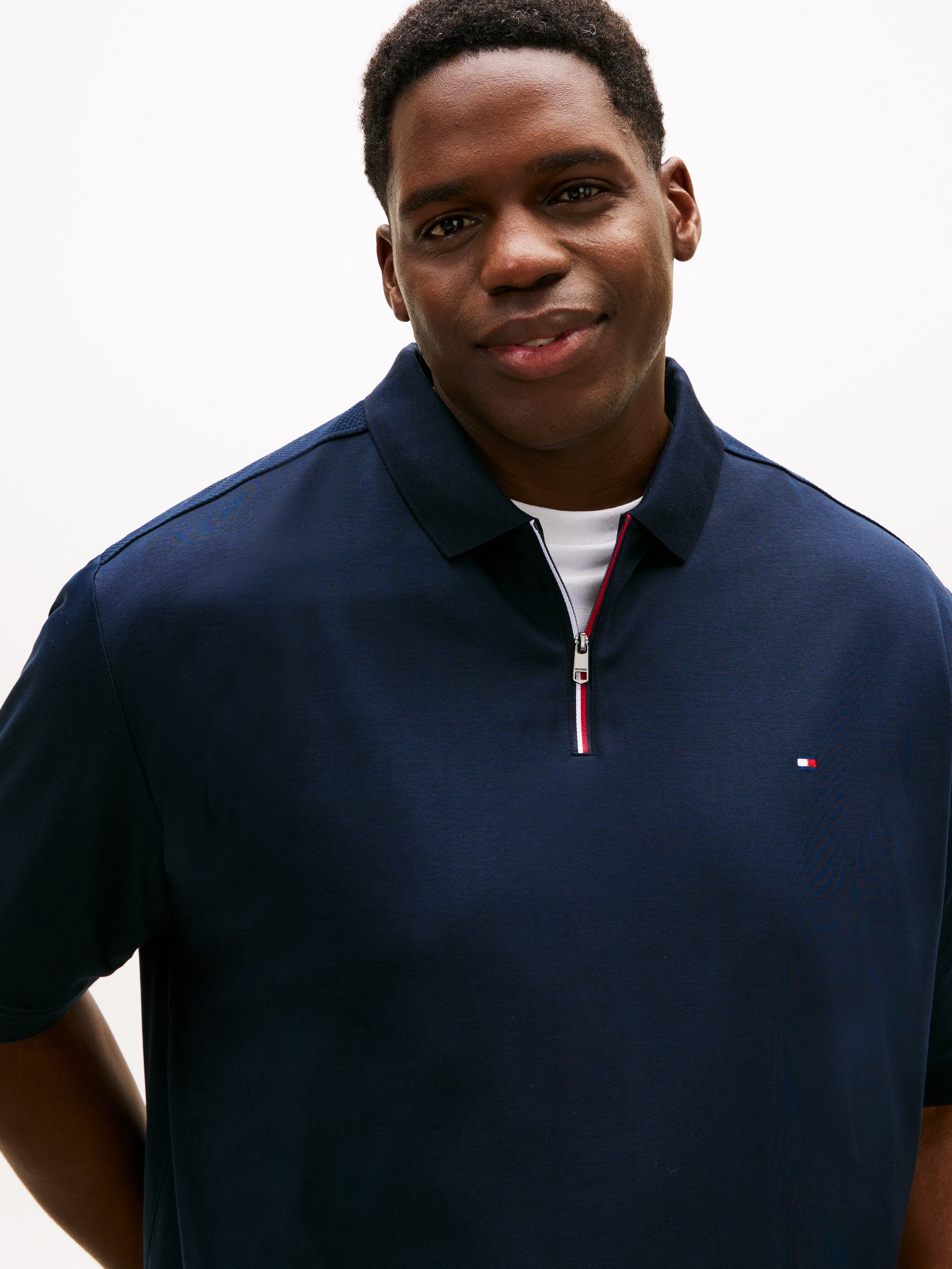 Tommy Hilfiger Big & Tall Poloshirt »BT-LIQUID COTTON RWB ZIP« Große Großen, Polokragen mit Reißverschluss