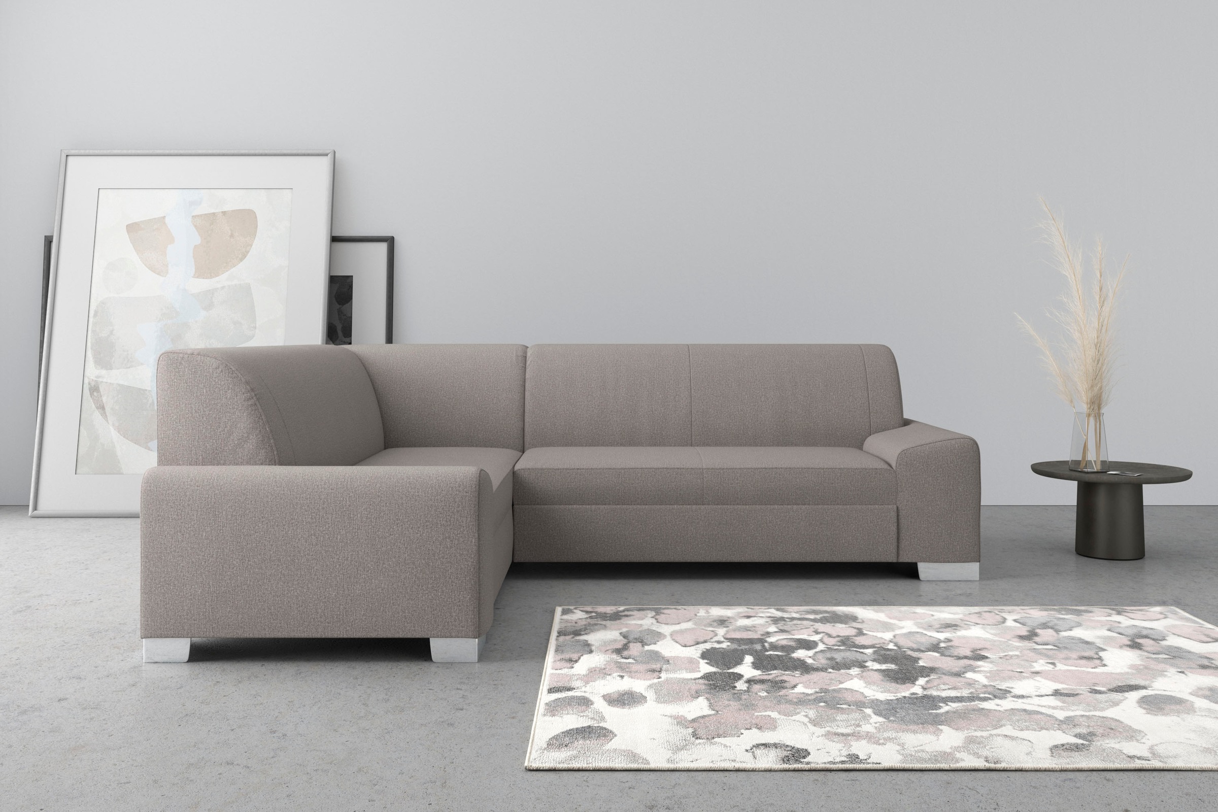 DOMO collection Ecksofa »Anzio in kubischer Formensprache, flache Armlehnen günstig online kaufen