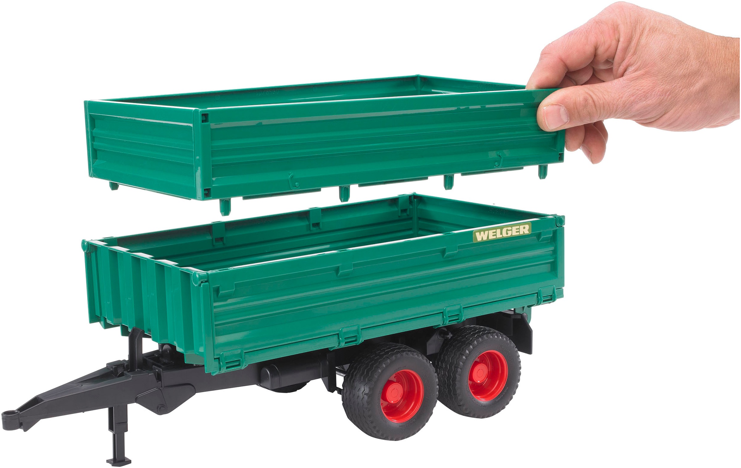 Bruder® Spielfahrzeug-Anhänger »Tandem-Transportanhänger 37 cm m Aufsteckbordwand (02010)«, Made in Europe