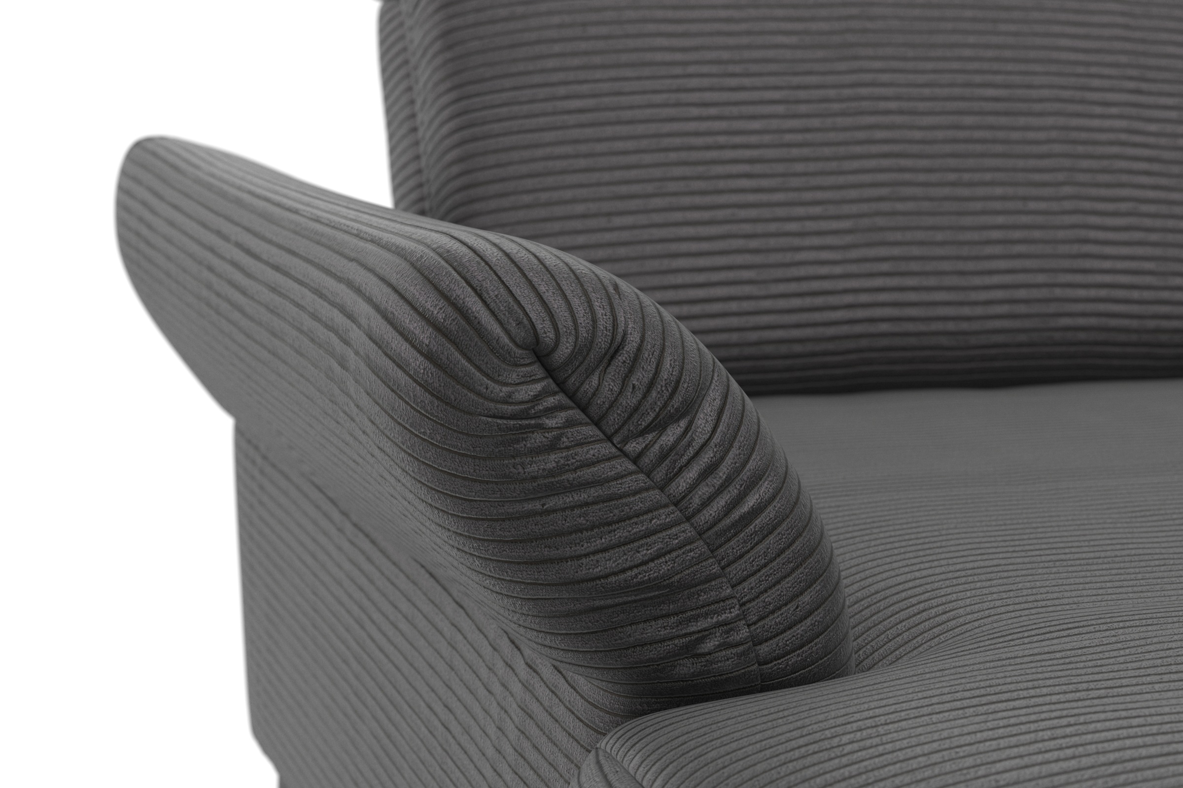 INOSIGN Ecksofa »Coco L-Form«, Sitztiefen-, Arm- und Kopfteilverstellung, Cord-Bezug, Fußhöhe 15 cm