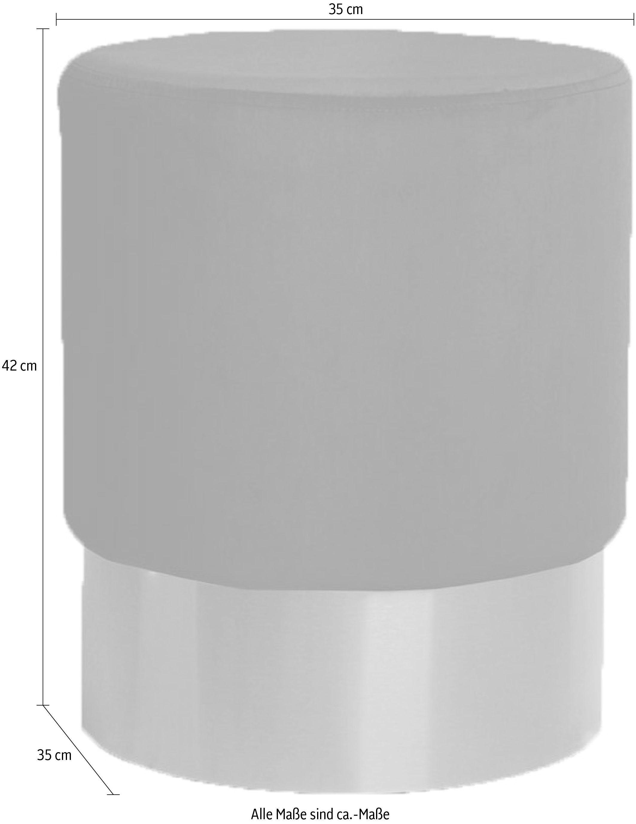 Kayoom Hocker »Nano 110, Hocker in stilvollem Design, runde Form, mit Fuß aus Metall«, (1 St.), Golz Akzente, mit pflegeleichtem Stoffbezug, runde Form