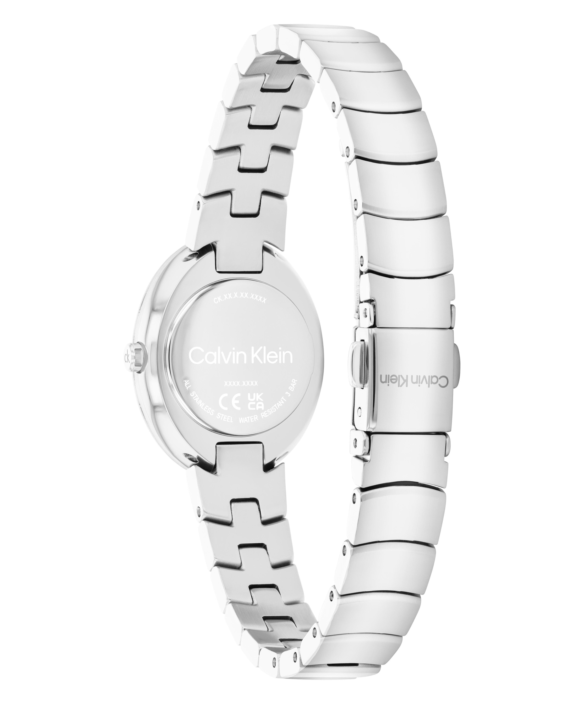 Calvin Klein Quarzuhr »TWISTED BEZEL« Armbanduhr, Damenuhr, Edelstahlarmband, analog