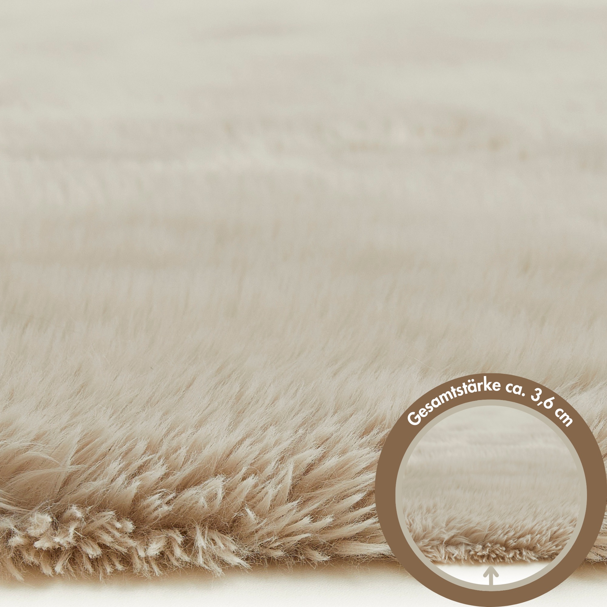 Andiamo Teppich »Alpa«, rechteckig, 36 mm Höhe, Uni Farben, Microfaser, besonders weich & kuschelig, Schlafzimmer