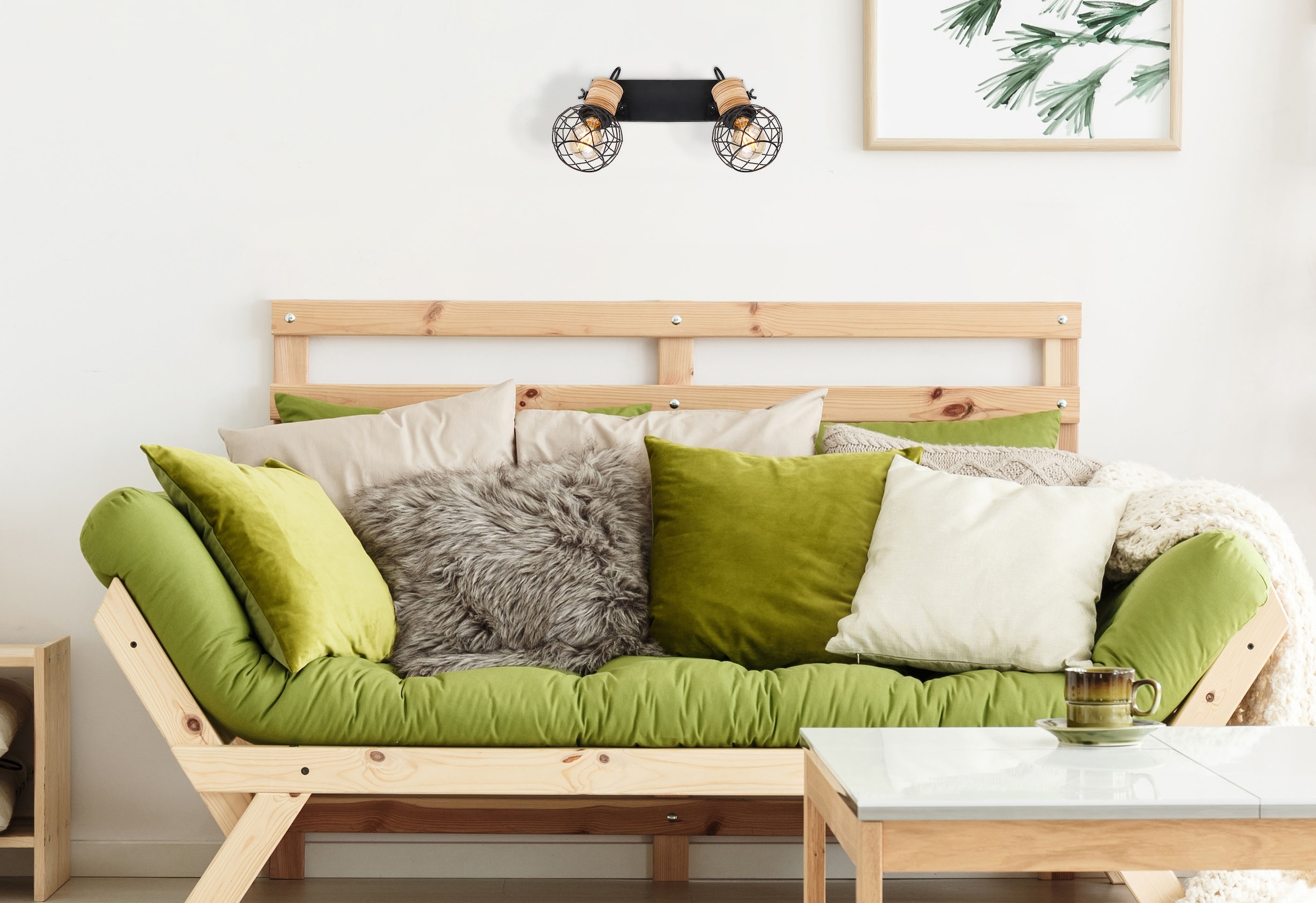 GLOBO LIGHTING Deckenstrahler »LACKY«, Leuchtmittel E27 | ohne Leuchtmittel, Deckenspot/schwarz/MDF braun/ Flur/Wohnzimmer/Schlafzimmer