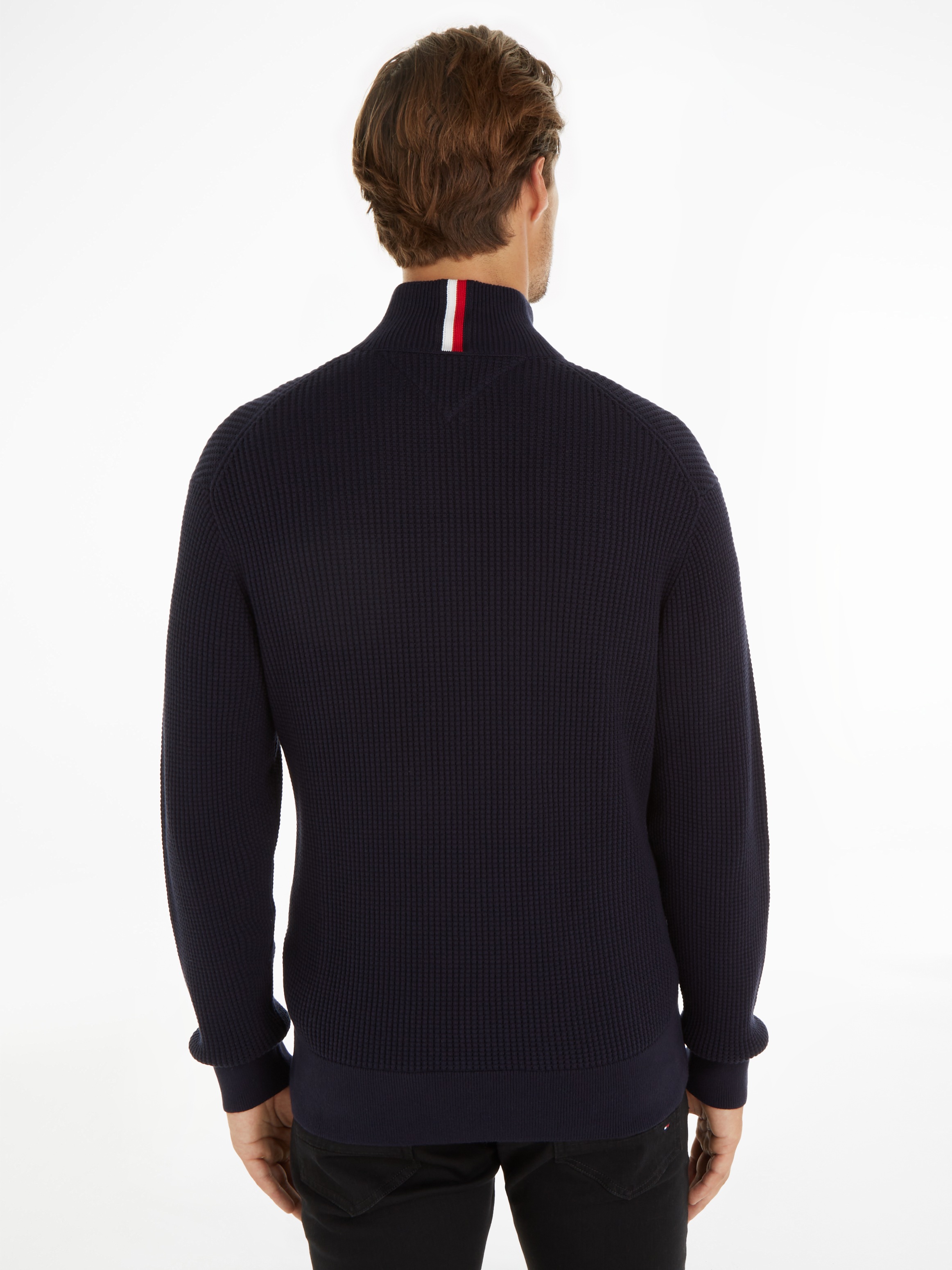 Tommy Hilfiger Rundhalspullover »HILFIGER GRAPHIC WAFFLE ZIP MOCK«