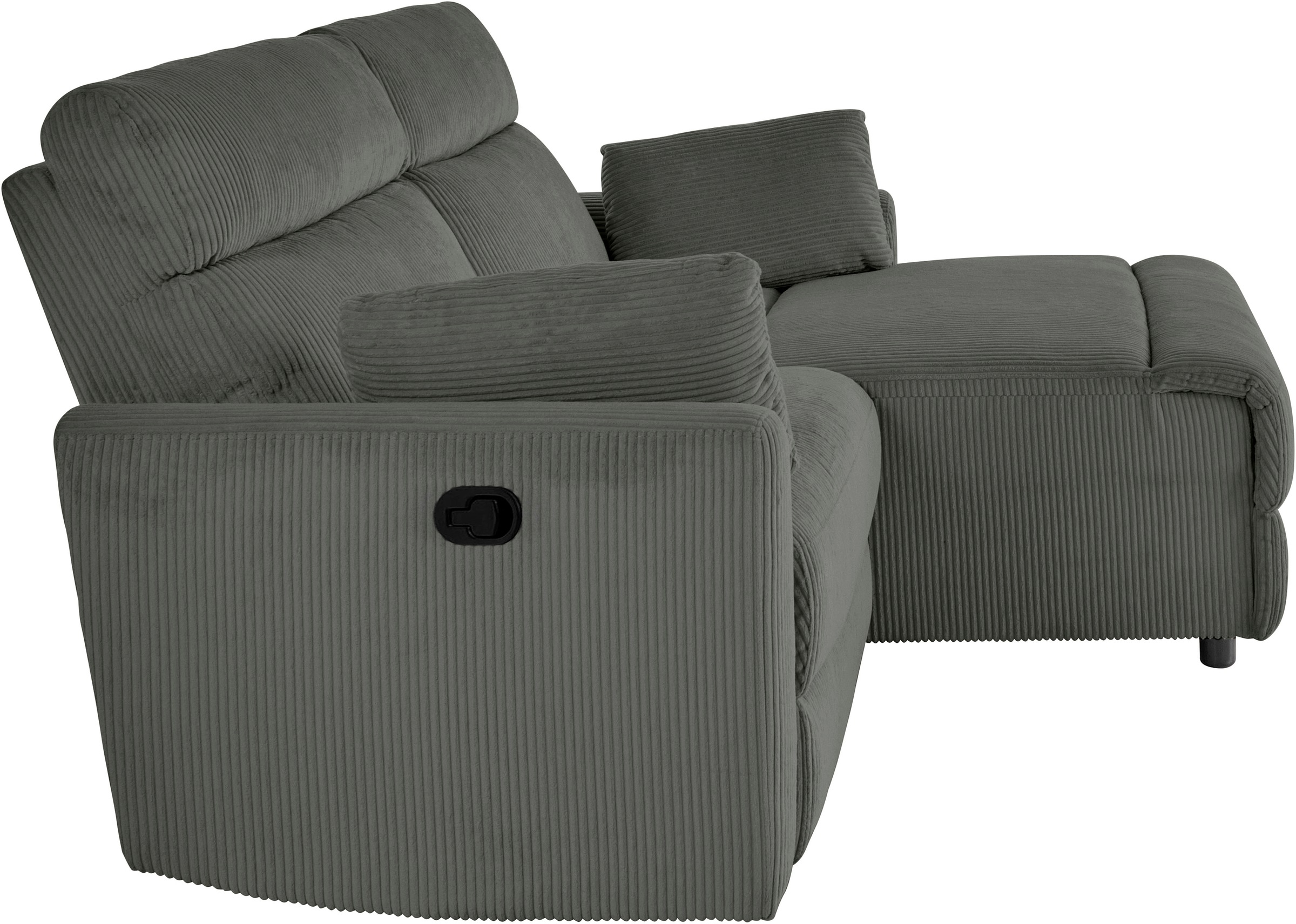 INOSIGN Ecksofa »JENNA, L-Form,  209cm, manuelle u. elektrische Funktion, mit USB A/C,« Liegefunktion 105°-150°, Federkern, Cord