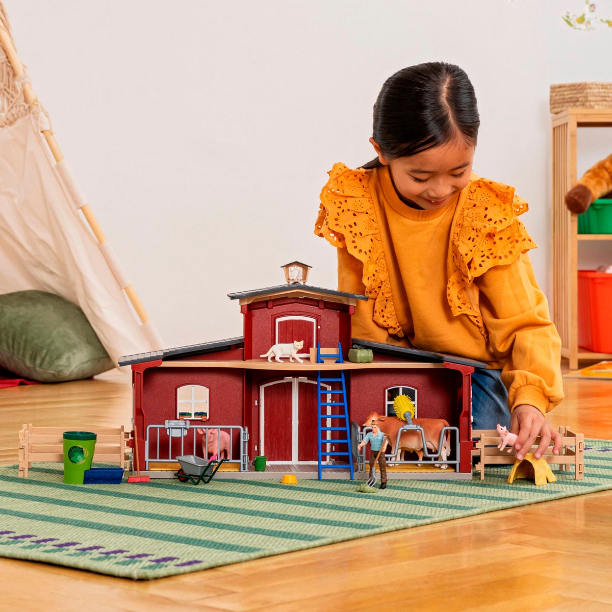 Schleich® Spielwelt »FARM WORLD, Große Farm rot (42606)«, Made in Europe