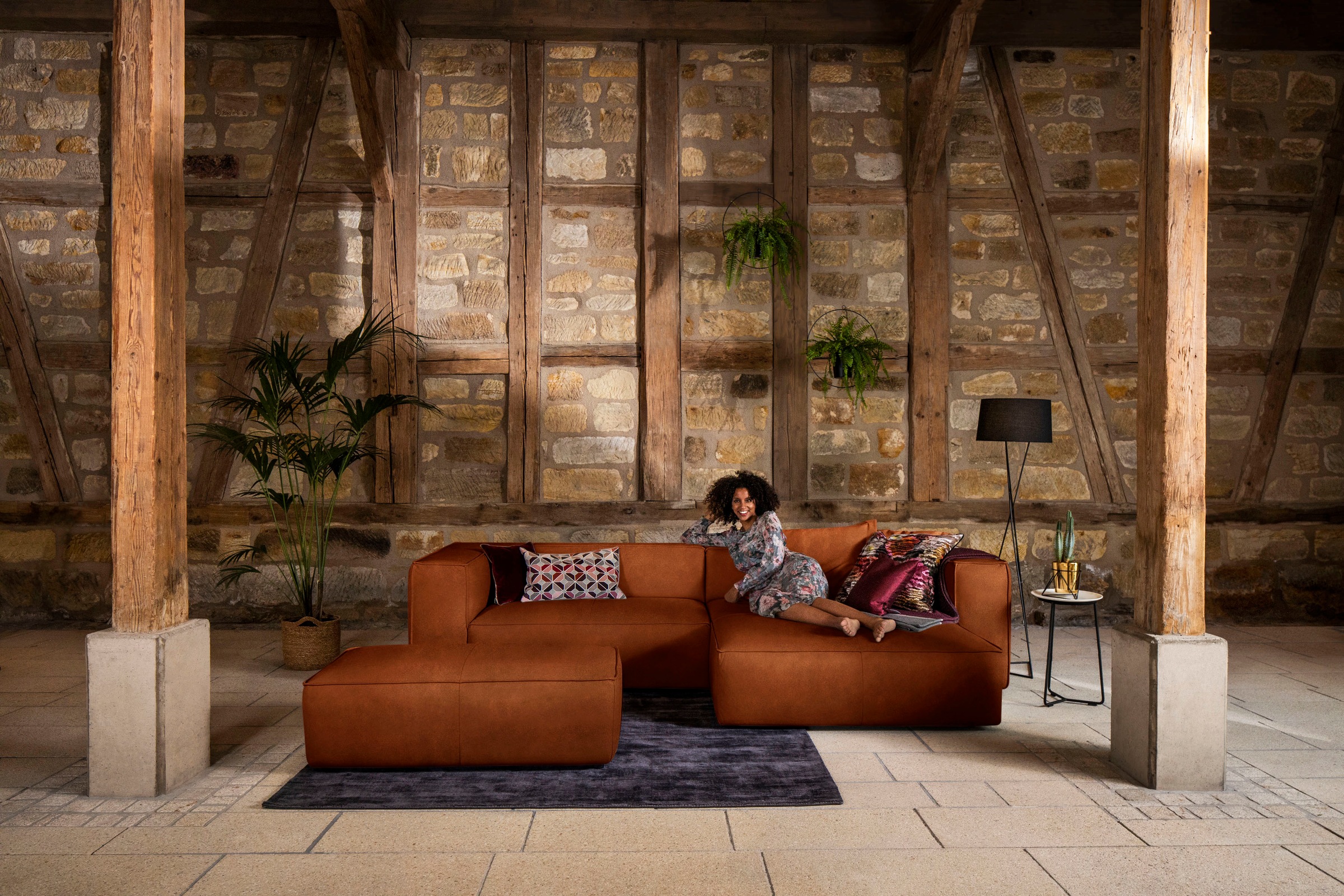 W.SCHILLIG Ecksofa »around-the-block« inklusive Hocker, mit eleganter Biese günstig online kaufen