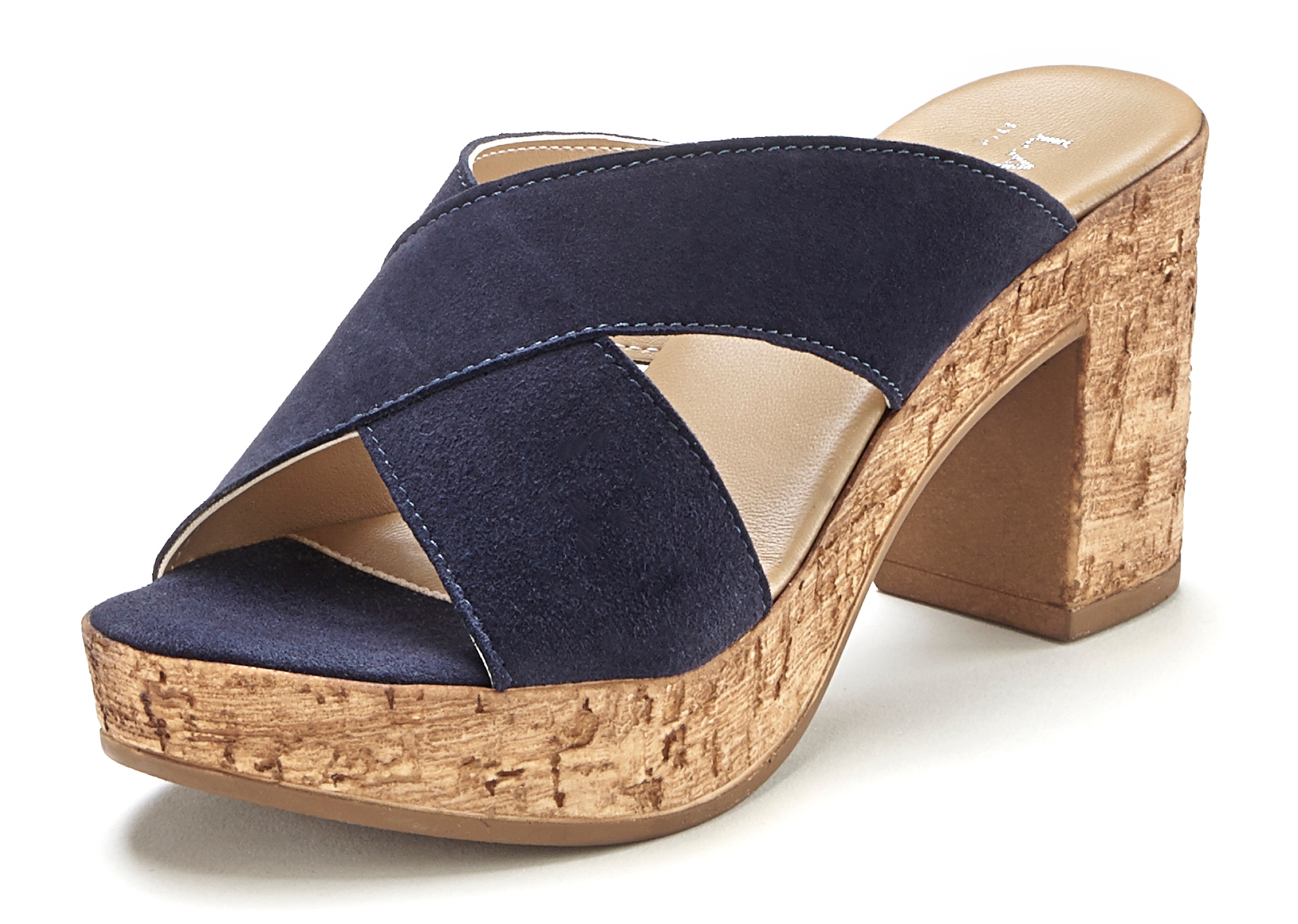 LASCANA Pantolette, aus Leder mit Blockabsatz
