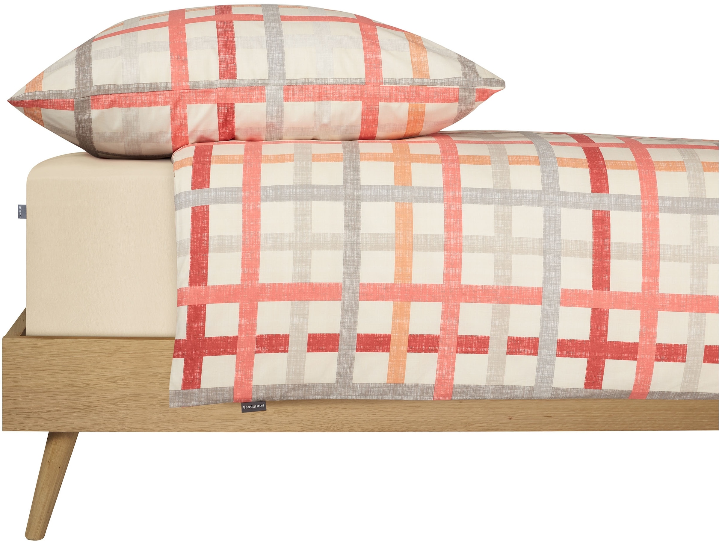 Schiesser Bettwäsche »Luiza aus weicher Baumwolle mit einem frischem Gute-Laune-Karo«, (2 tlg.), MADE IN GREEN by OEKO-TEX®-zertifiziert