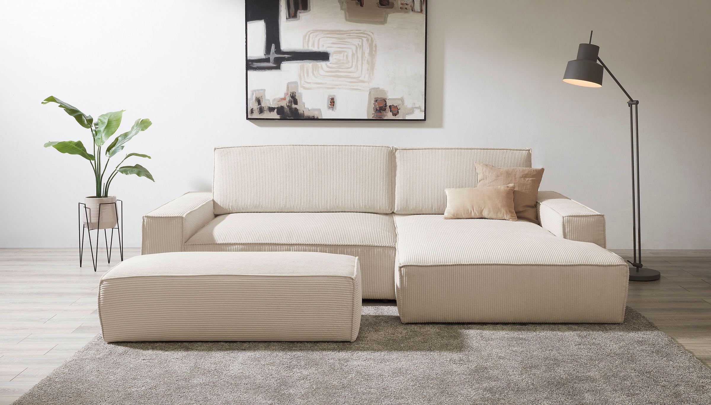 Home affaire Polsterecke »NEU: SHERWOOD XXL tief, L-Form mit Schlaffunktion günstig online kaufen