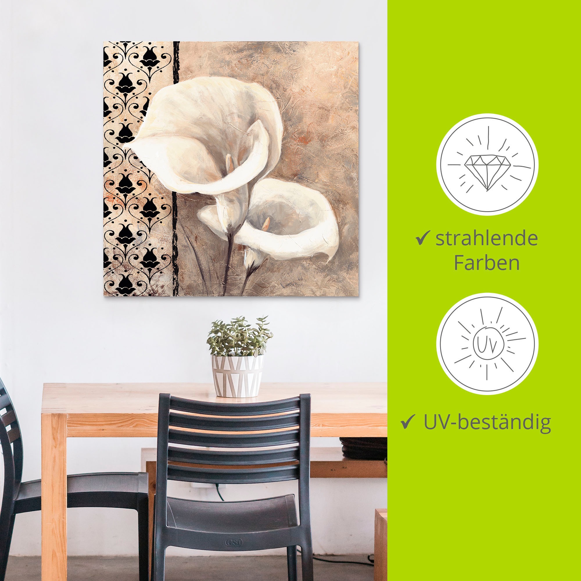 Artland Wandbild »Klassische Callas«, Blumenbilder, (1 St.), als Alubild, Outdoorbild, Leinwandbild, Poster in verschied. Größen
