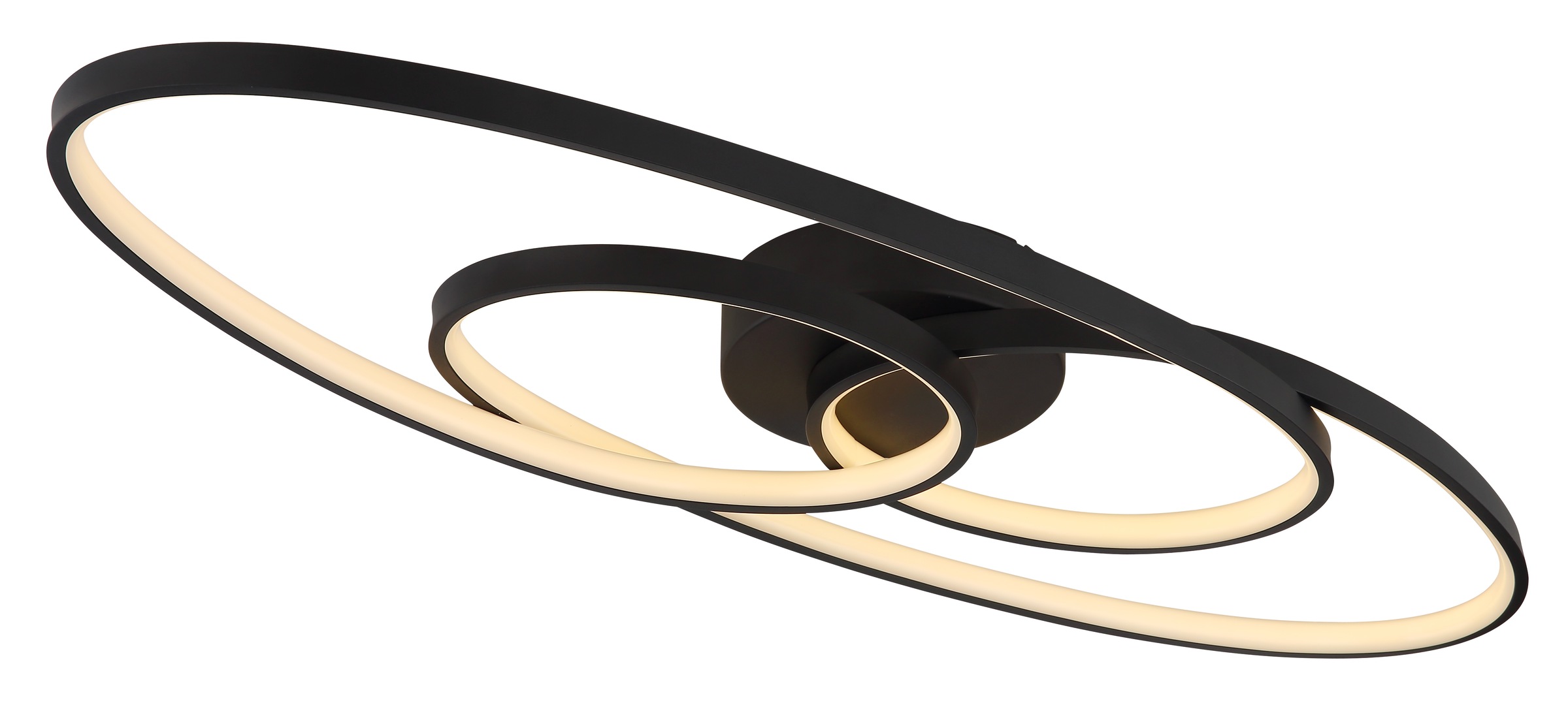 GLOBO LIGHTING Deckenleuchte »SPIRA« LED-Modul 1 Stk. Warmweiß Deckenleuchte Schwarz/Alu, Opal, Stufenschalter, LED 40W