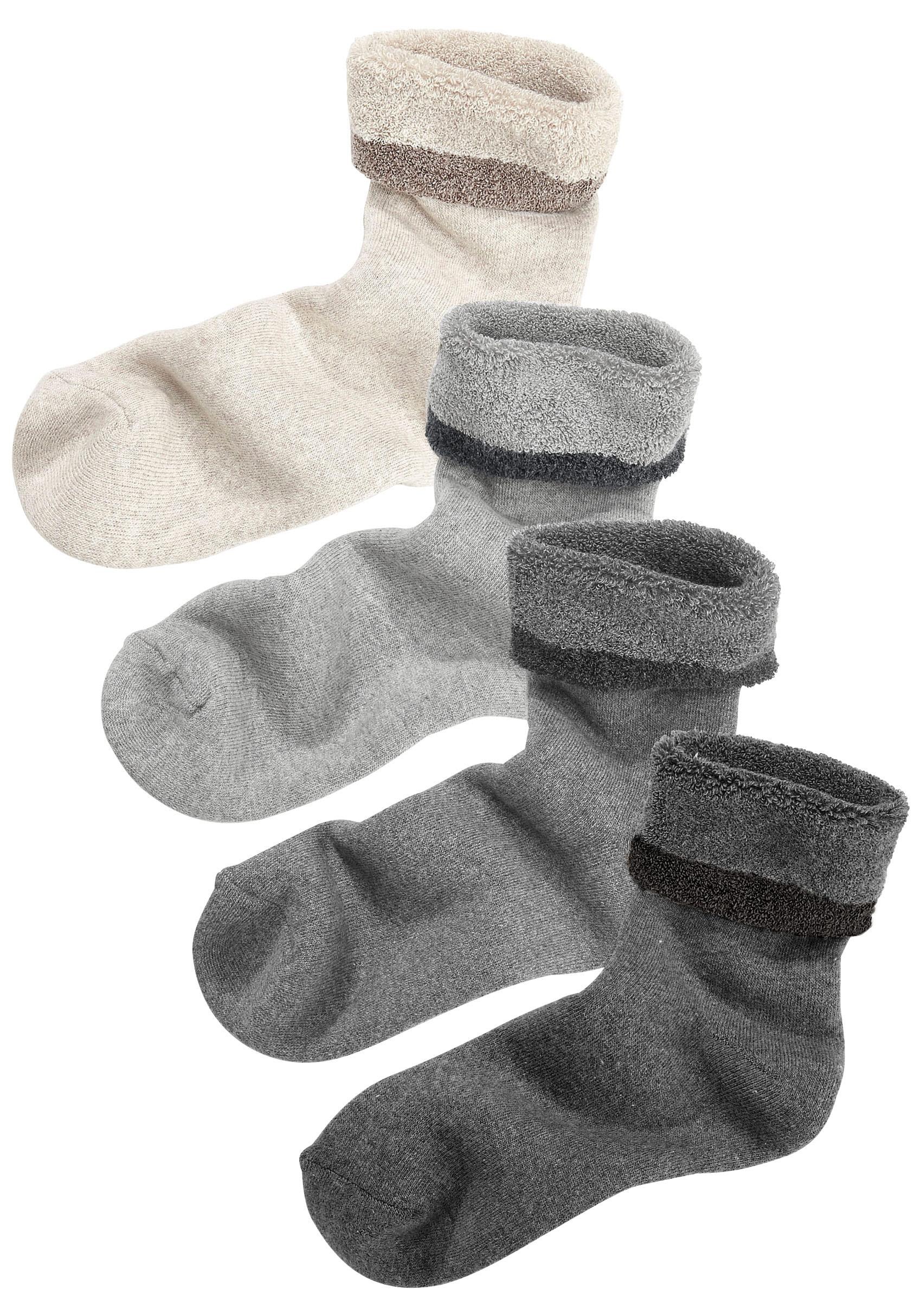 Lavana Kuschelsocken Packung, 4 Stk. tlg. mit Innenfrottee