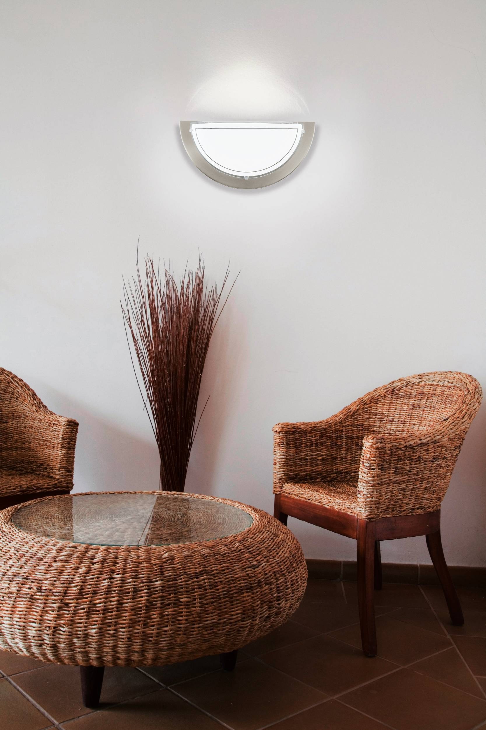 EGLO LED Wandleuchte »PLANET 1 Wandlampe, Flurlampe halbrund, Silber und We günstig online kaufen