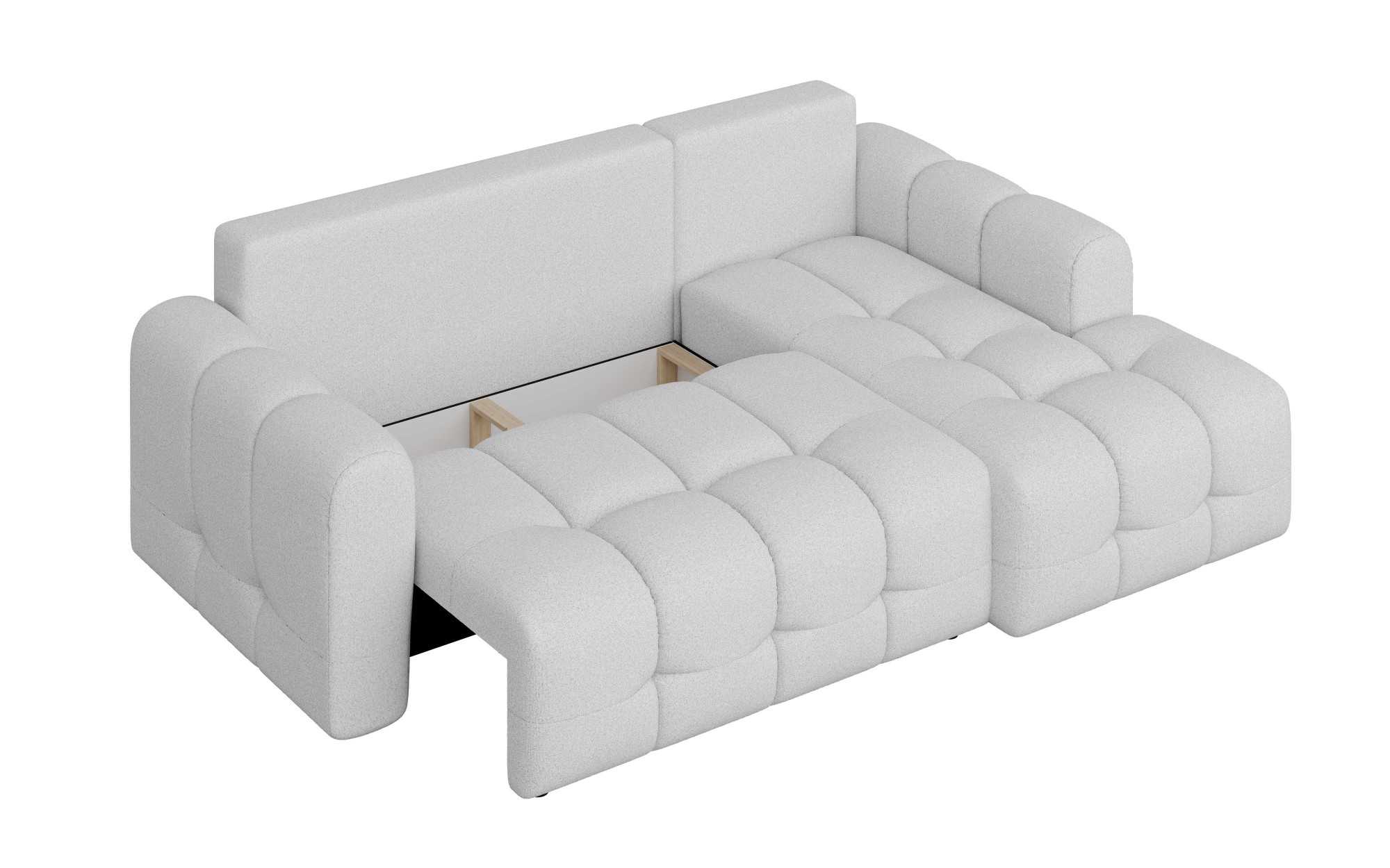 INOSIGN Ecksofa »Manilla, wahlweise mit Bettfunktion, B/T/H 265/170/91 cm«, L-Form mit Recamiere rechts/links bestellbar, Wellenunterfederung