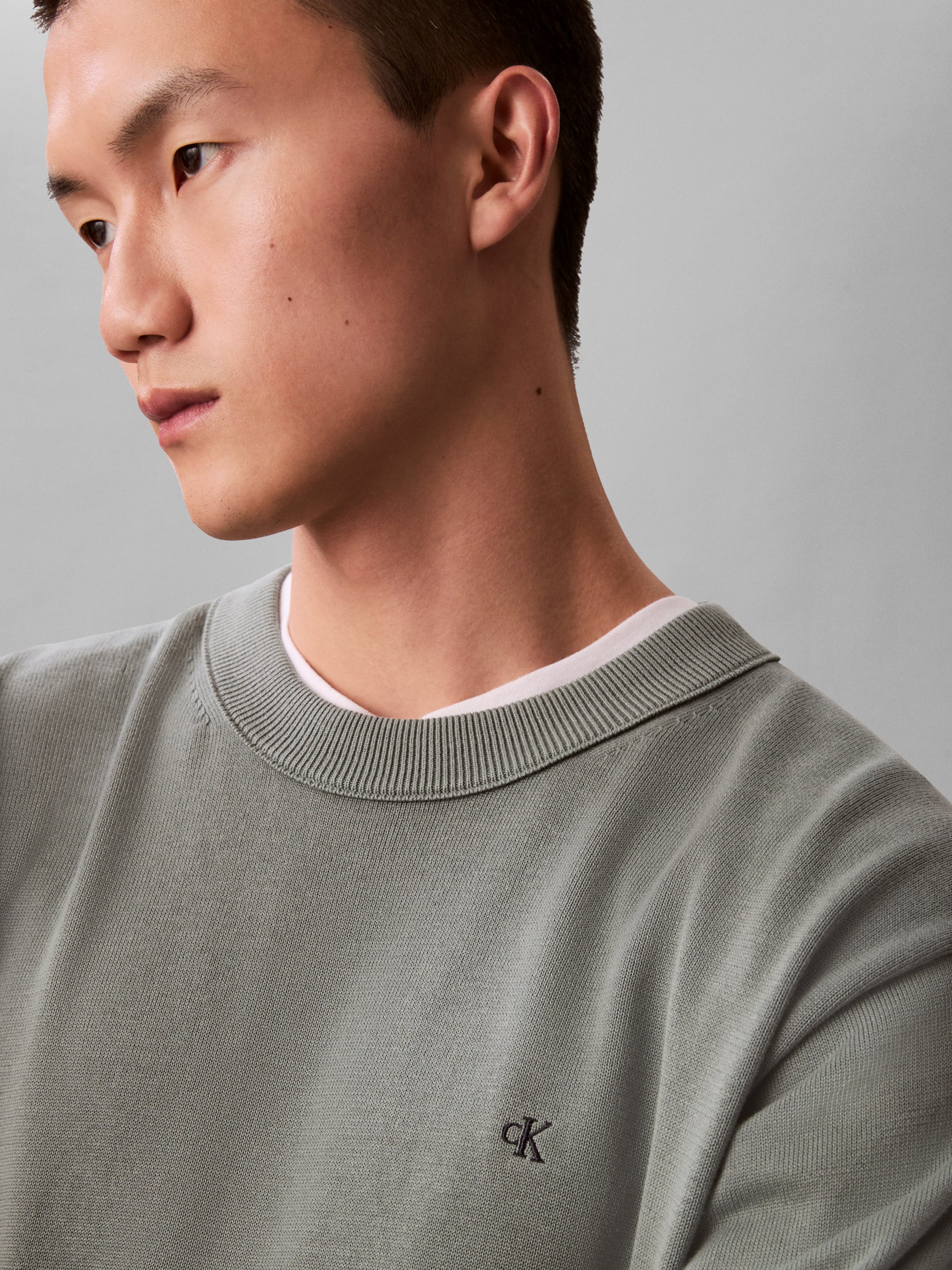 Calvin Klein Strickpullover »LS EZ COTTON CREWNK SWEATER 12GG« Mit Rundhalsausschnitt