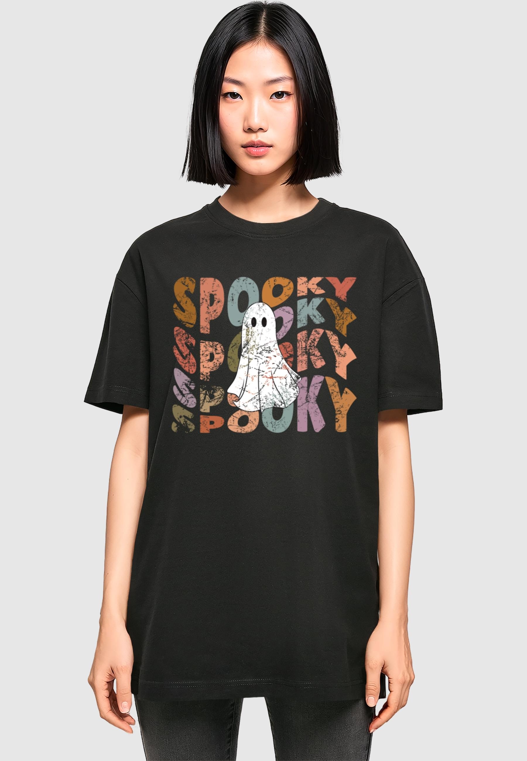 Merchcode T-Shirt »Merchcode Ladies Halloween - Spooky Ghost Tee« 1 Stk. tlg.