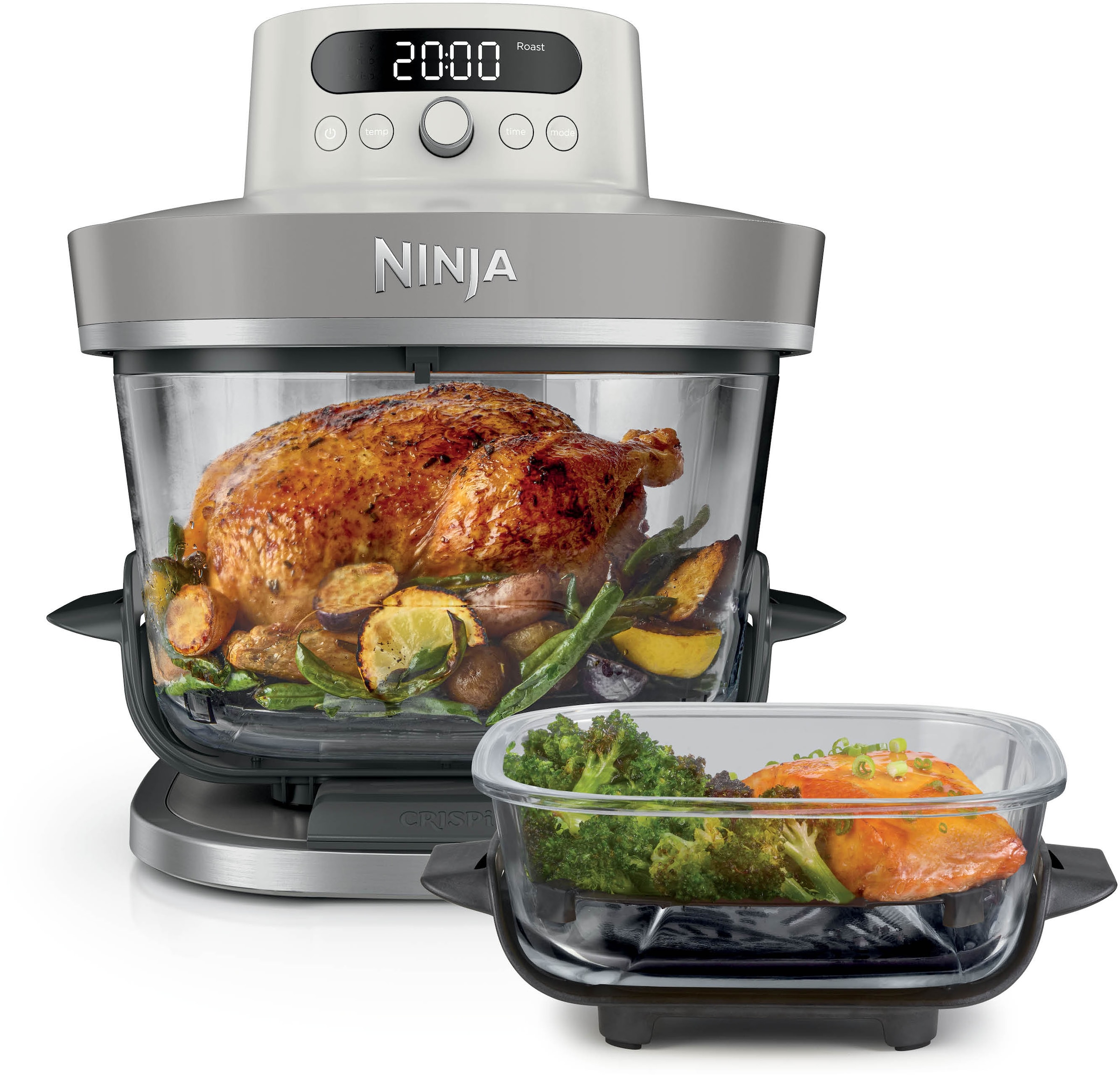 NINJA Heißluftfritteuse »CRISPi PRO 7-in-1 Glas-Air-Fryer - Beige AS101EULG« 2050 W 7 Kochfunktionen, Vorbereitung, Zubereitung + Aufbewahrung von Speisen