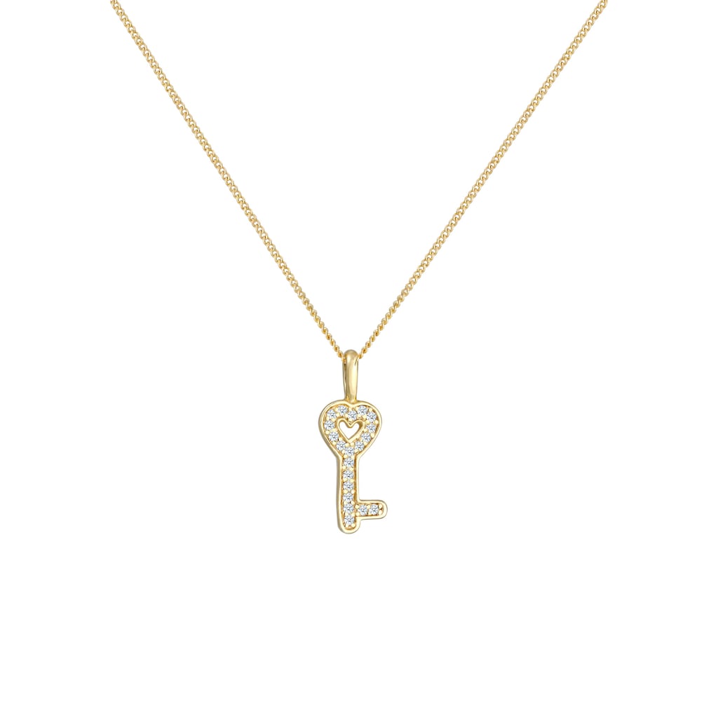Elli DIAMONDS Collierkettchen »Schlüssel Elegant Diamant (0.1 ct.) 585 Gelbgold«