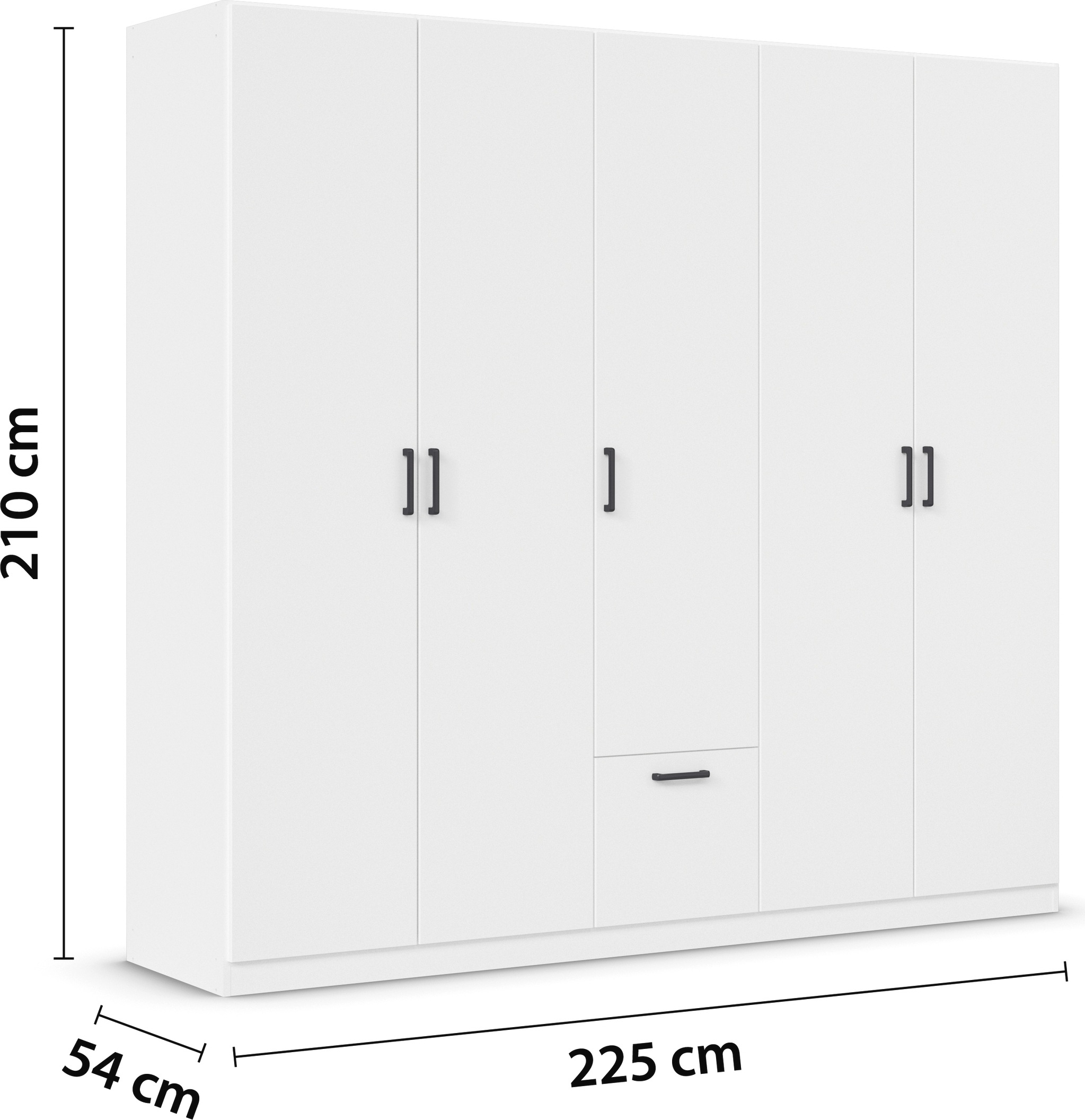 rauch Drehtürenschrank »Kleiderschrank Schrank Garderobe Wäscheschrank BARI«, mit Schubasten mittig, moderner Griff in Graumetallic MADE IN GERMANY