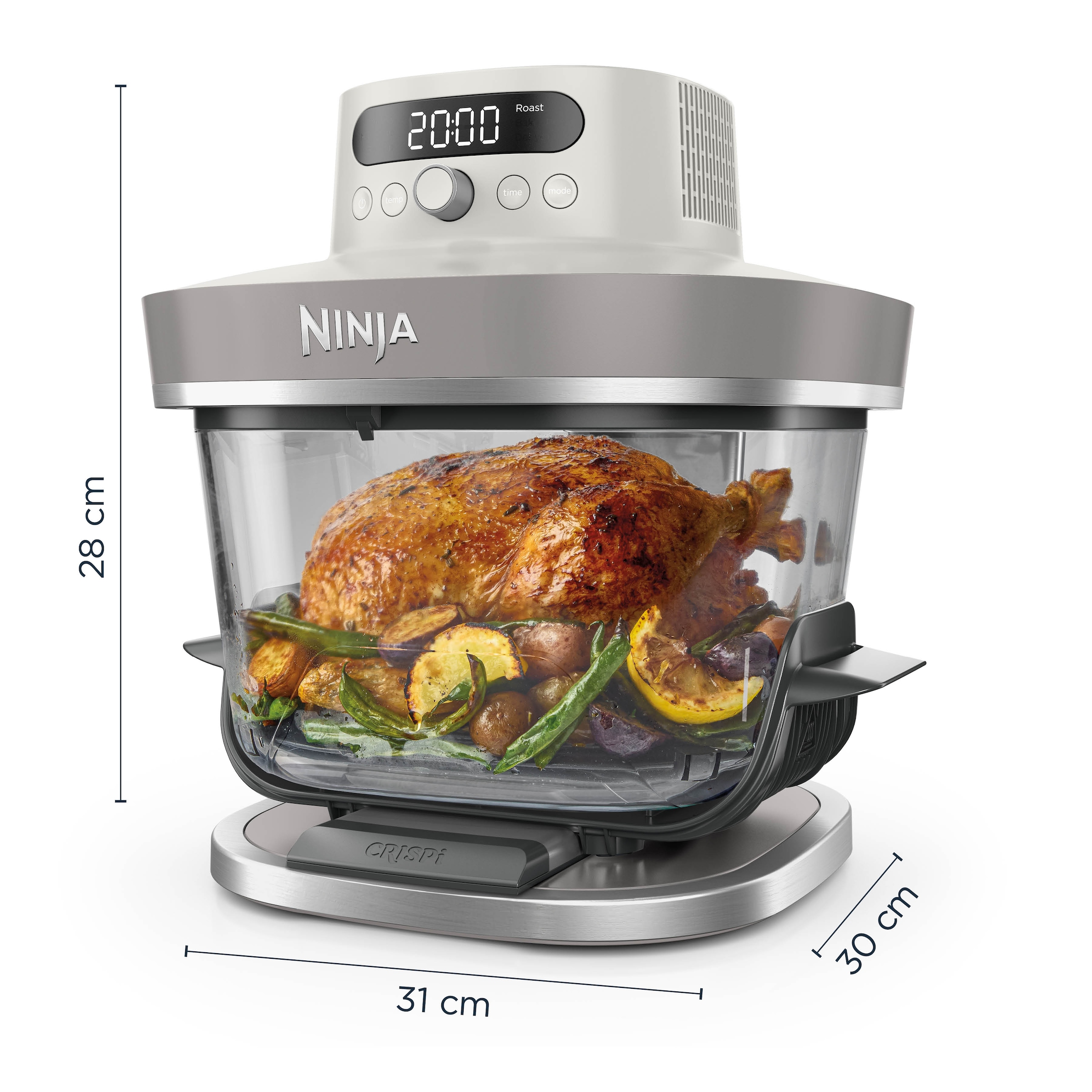 NINJA Heißluftfritteuse »CRISPi PRO 7-in-1 Glas-Air-Fryer - Beige AS101EULG« 2050 W 7 Kochfunktionen, Vorbereitung, Zubereitung + Aufbewahrung von Speisen
