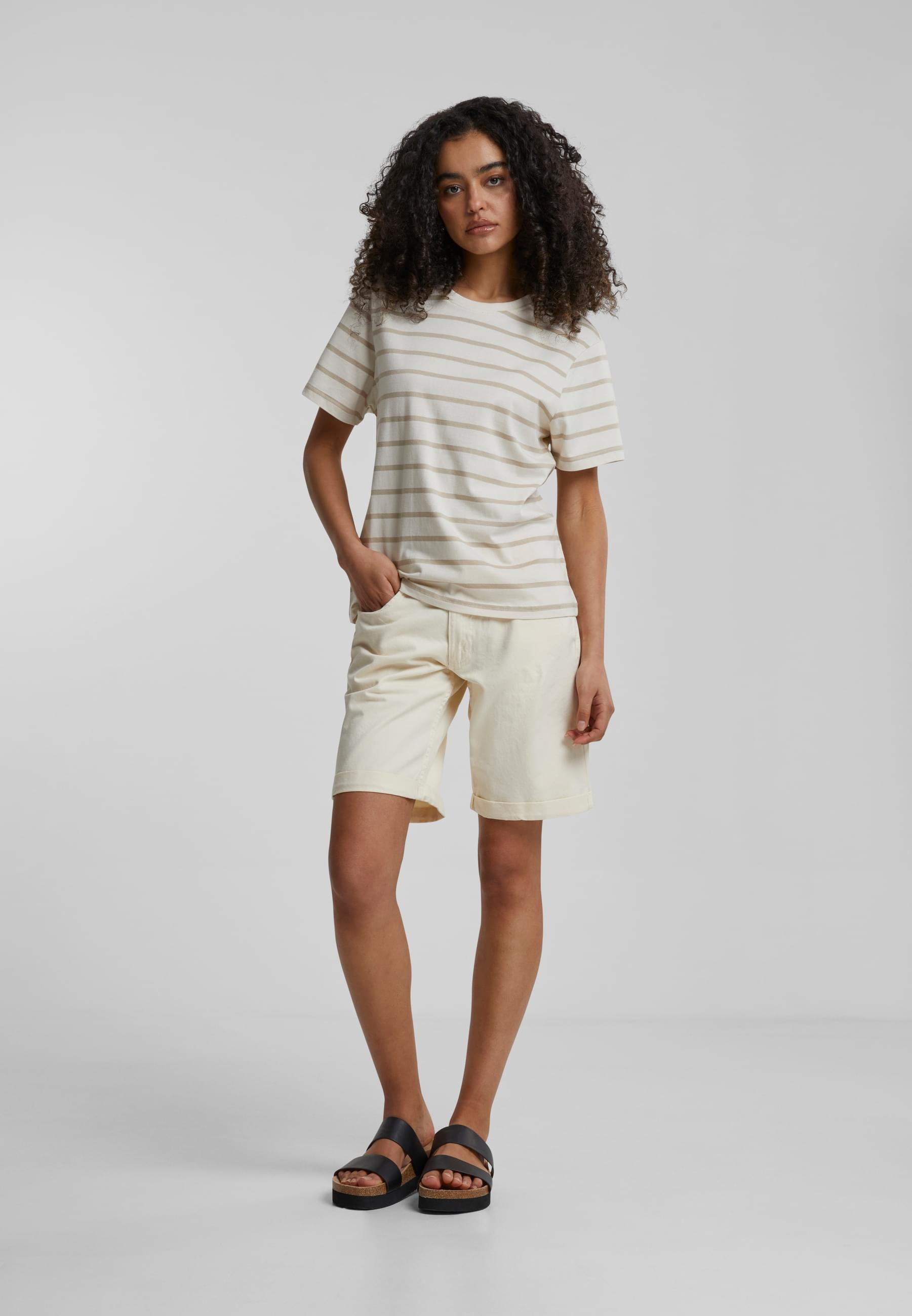 URBAN CLASSICS T-Shirt »Urban Classics Damen Ladies Striped Boxy Tee« 1 Stk. tlg.
