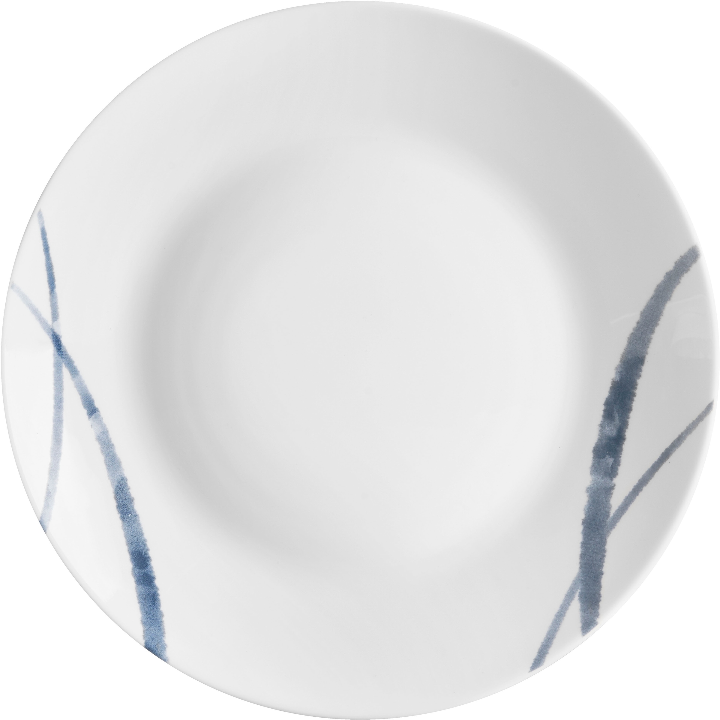 van Well Tafelservice »Geschirr-Set Madrid, Tafel-Set 18-teilig«, (Set, 18 tlg.), Opalglas, mit grauen Streifen, spülmaschinen- und mikrowellengeeignet