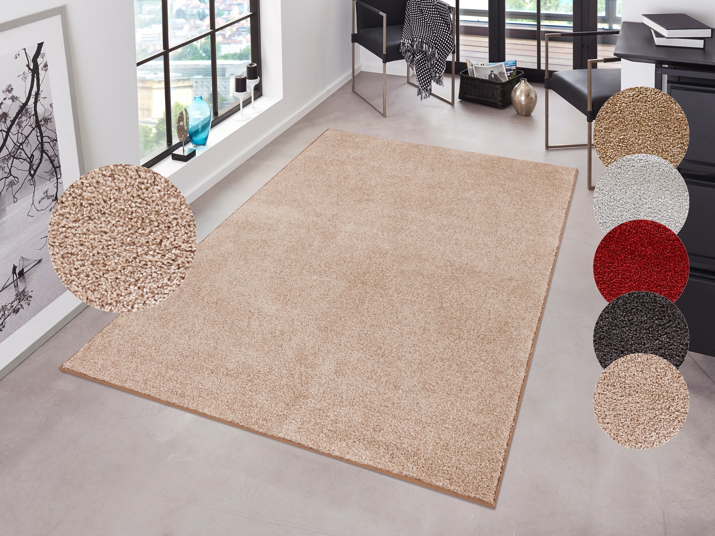 HANSE Home Teppich »Pure 100 Kurzflor«, rechteckig, 13 mm Höhe, Kurzflor, u günstig online kaufen