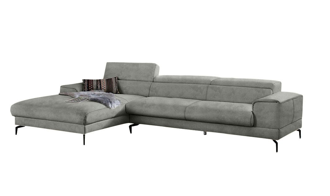 W.SCHILLIG Ecksofa »piedroo, Designsofa mit tollem Sitzkomfort, bequem, L-Form«, Kopfteilverstellung, wahlweise mit Sitztiefenverstellung, Breite 343cm