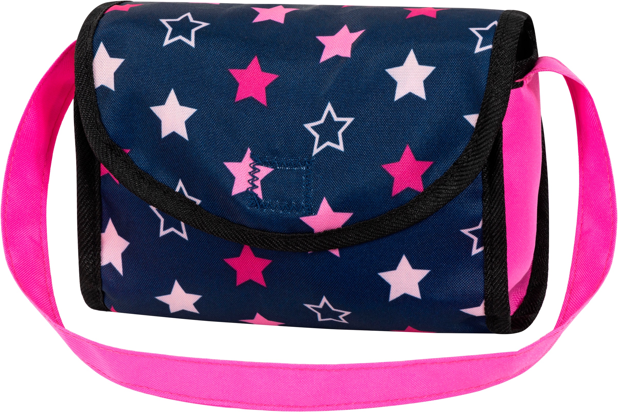 Bayer Puppen-Zwillingsbuggy »Twin Star, blau/pink«, mit Wickeltasche