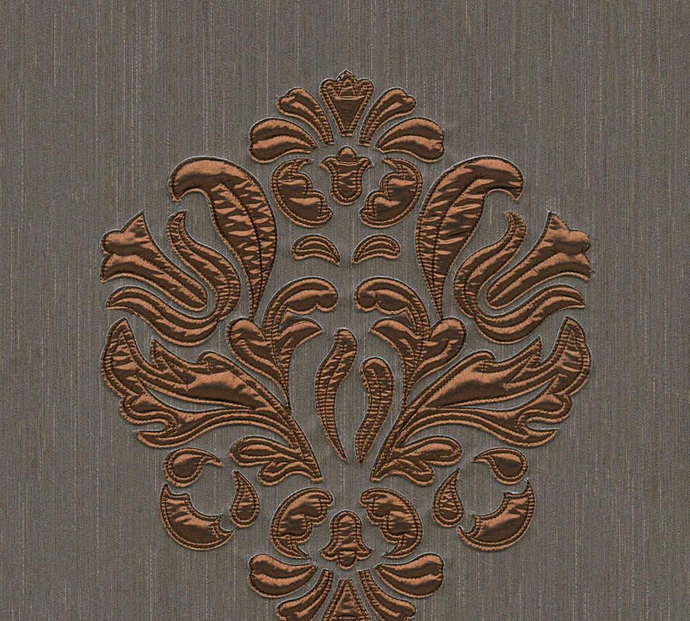 ARCHITECTS PAPER Textiltapete »Wall Fashion« Barock Metall-Effekte samtig Ornament Tapete Barock kupferfarben/braun B/L: 0,53 m m x 3,2 m m