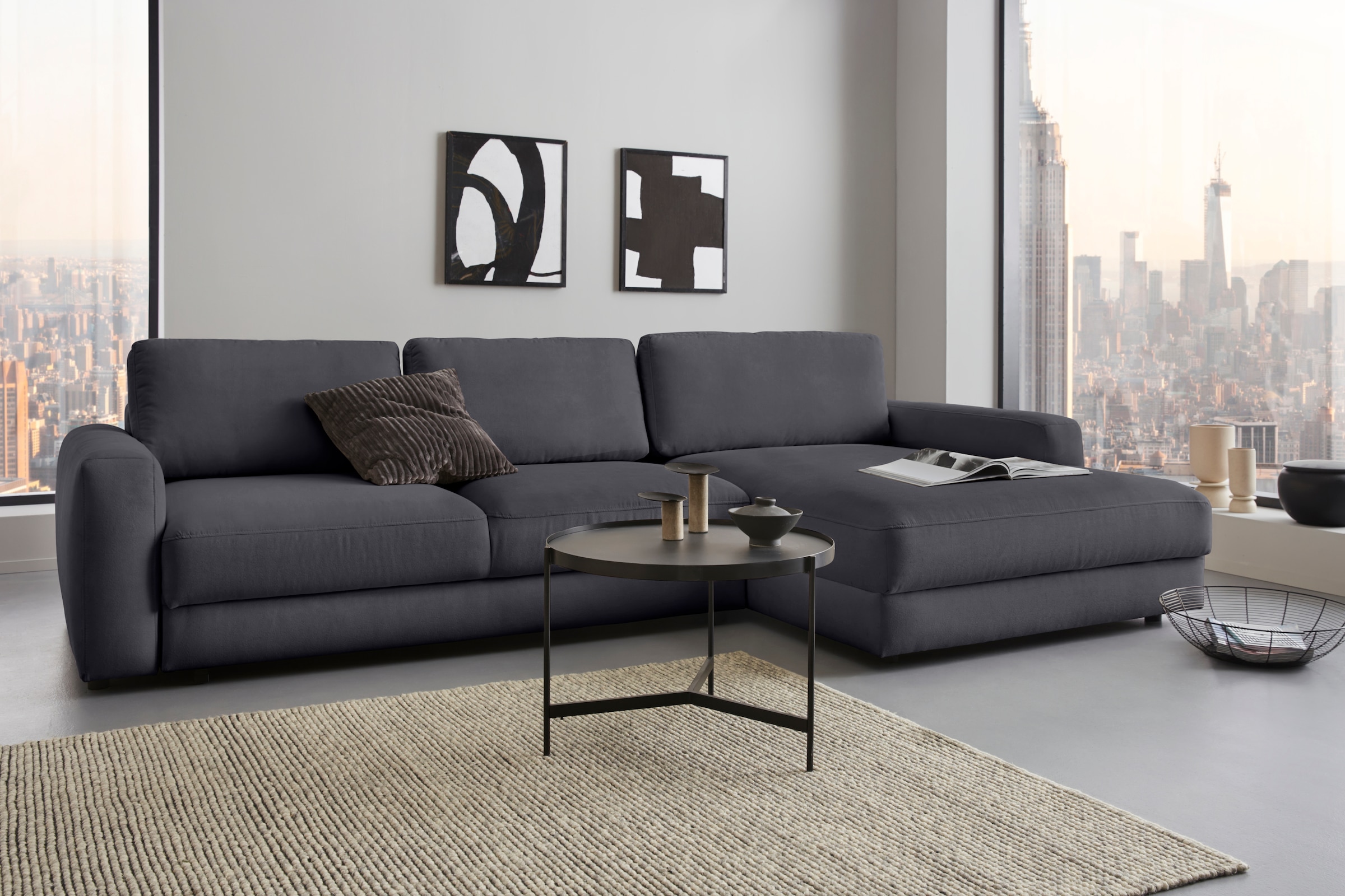 Places of Style Ecksofa »Bloomfield, bequem und elegant, OTTOs Choice, L-Form«, wahlweise mit Bettfunktion und Bettkasten