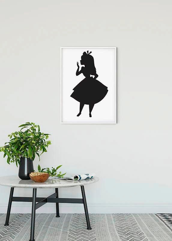 Komar Bild »Alice Silhouette«, Disney, (1 St.), Wandbild zur Dekoration im Kinderzimmer - ohne Rahmen