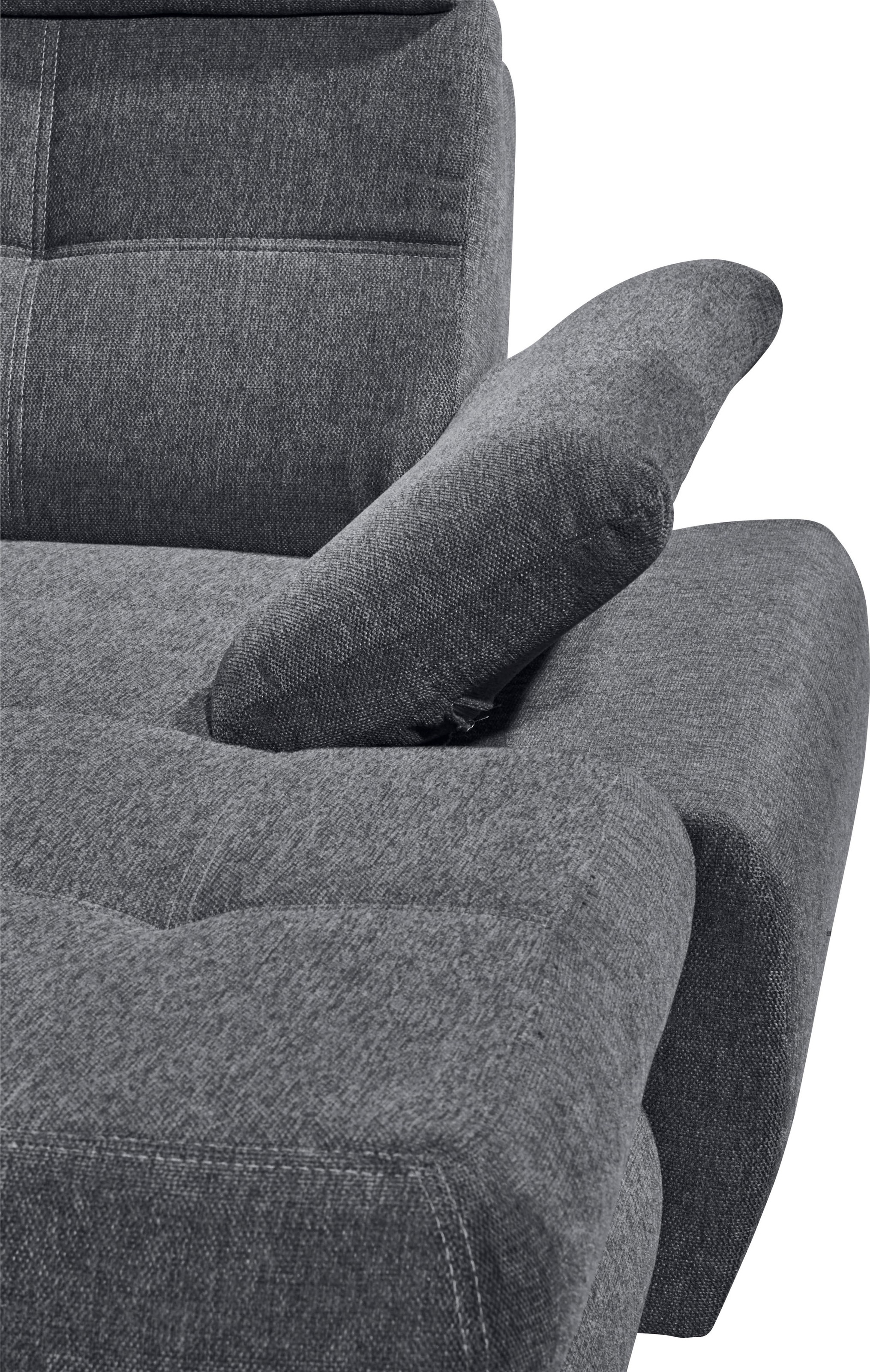 ED EXCITING DESIGN Wohnlandschaft »Alba U-Form«, mit Bettfunktion, Bettkasten, Armteilverstellung & Kopfstützen