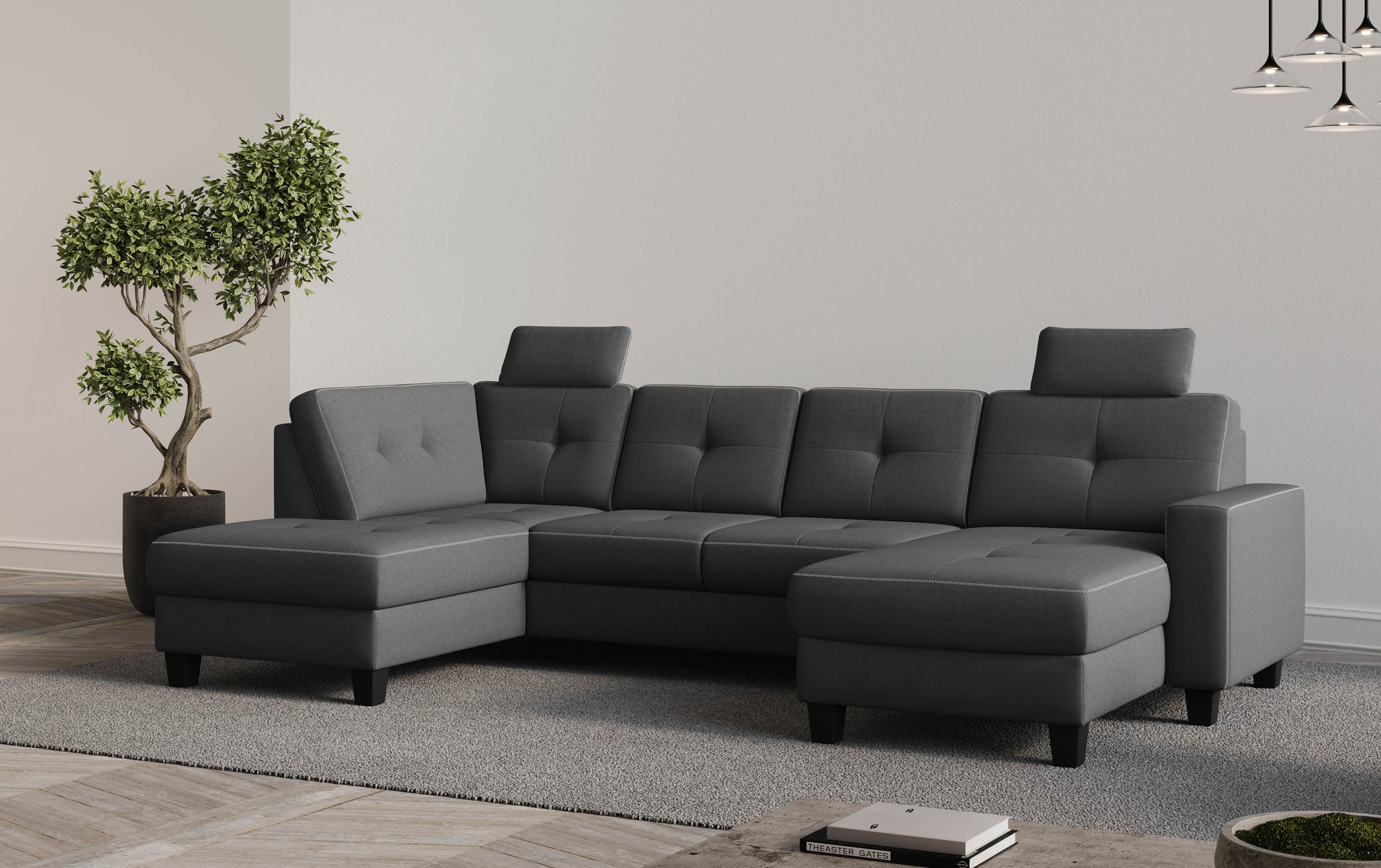 Places of Style Wohnlandschaft "Varese", wahlweise mit Bettfunktion und Bet günstig online kaufen