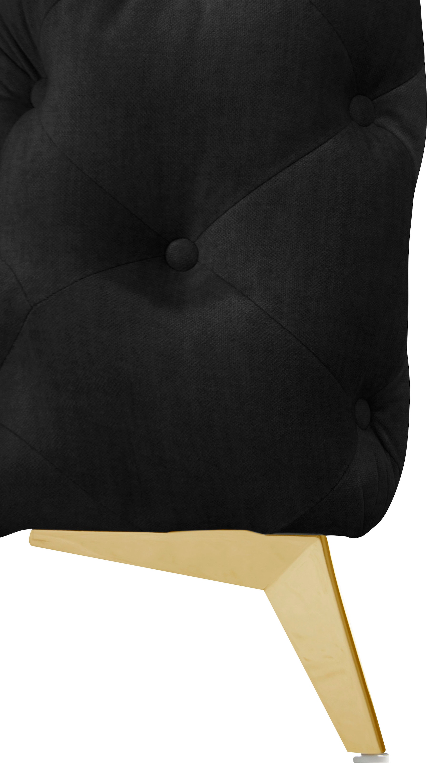 Leonique Chesterfield-Sofa »Ecksofa GLYNIS L-Form mit Wellenunterfederung, Maße B/T/H 264/204/75cm«, aufwändige Knopfheftung, moderne Chesterfield Optik, Fußfarbe wählbar