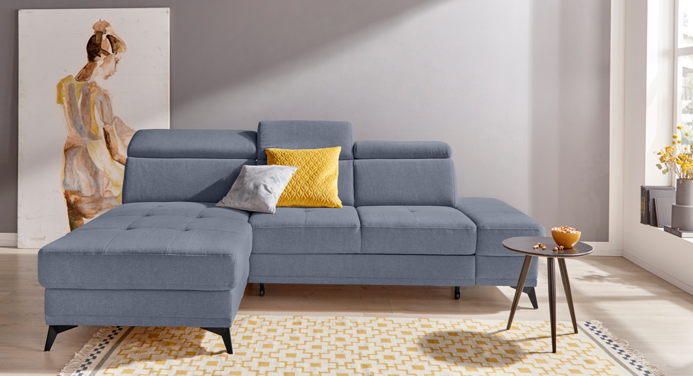 Home affaire Ecksofa »Cardiz L-Form« inkl.Kopfteilverstellung und Federkern günstig online kaufen