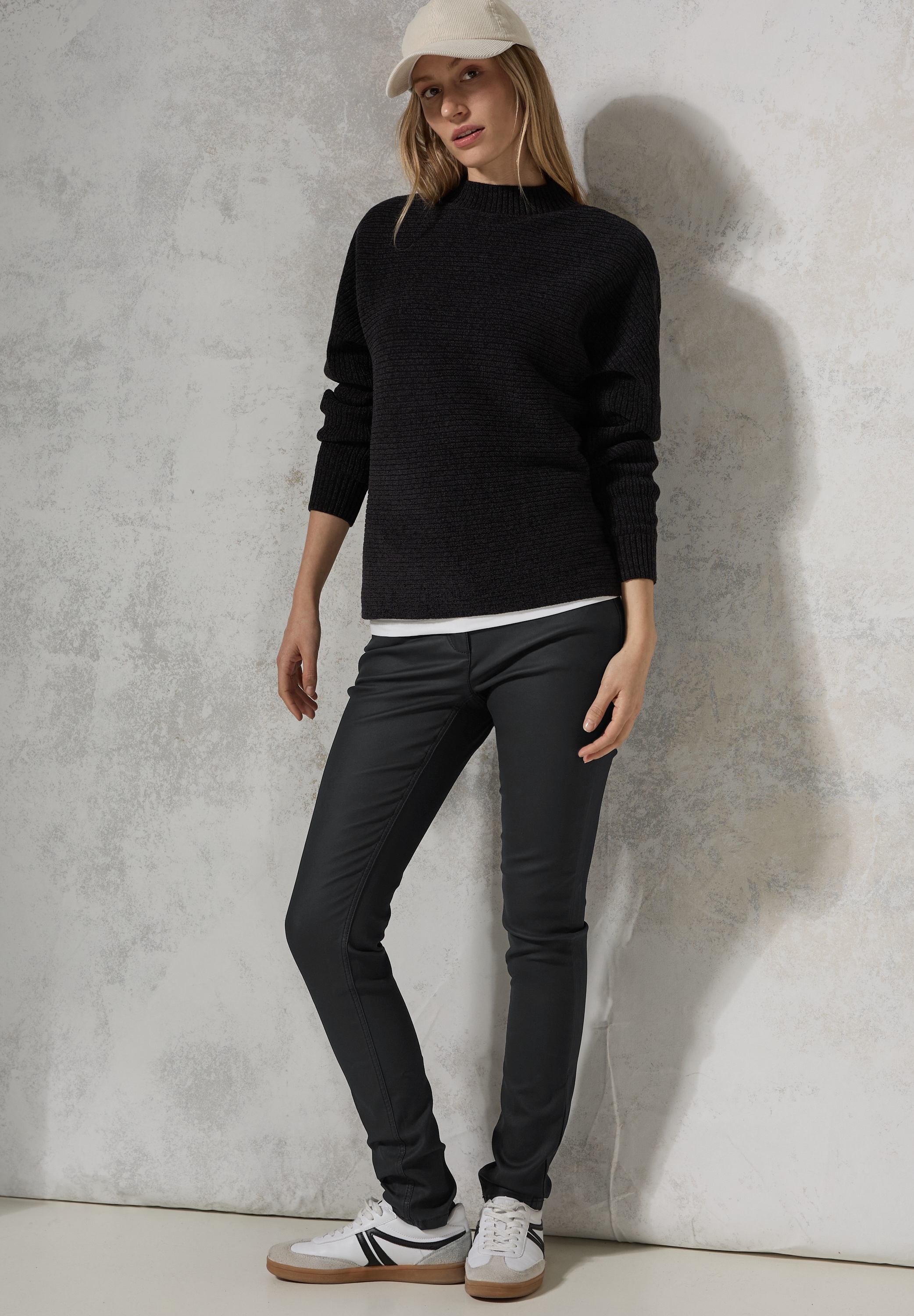 Cecil Stoffhose »Style Vicky«, beschichtet, im 5-Pocket-Stil