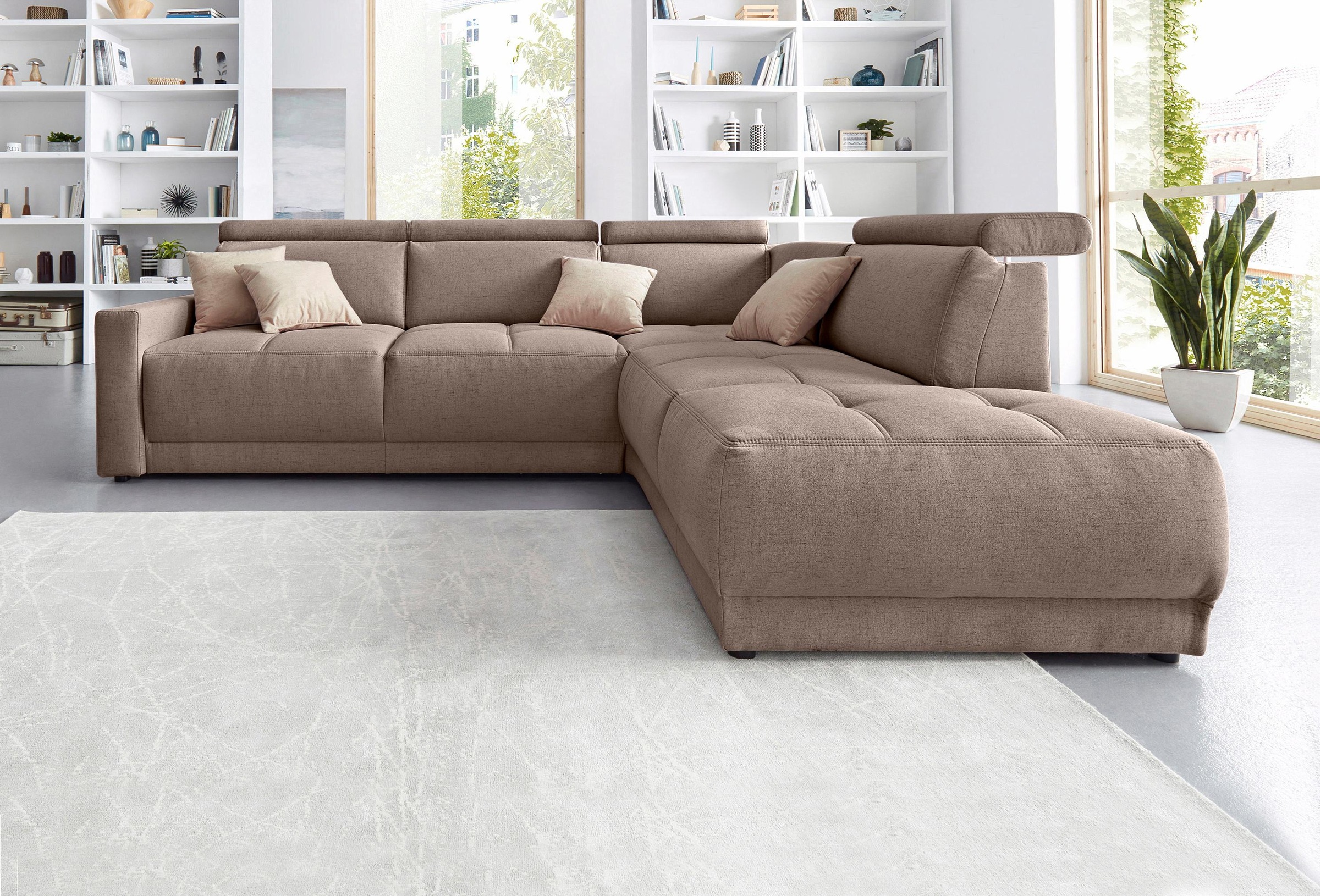 DOMO collection Ecksofa »Ava, moderne Sitzheftung mit toller Doppelnaht, ko günstig online kaufen