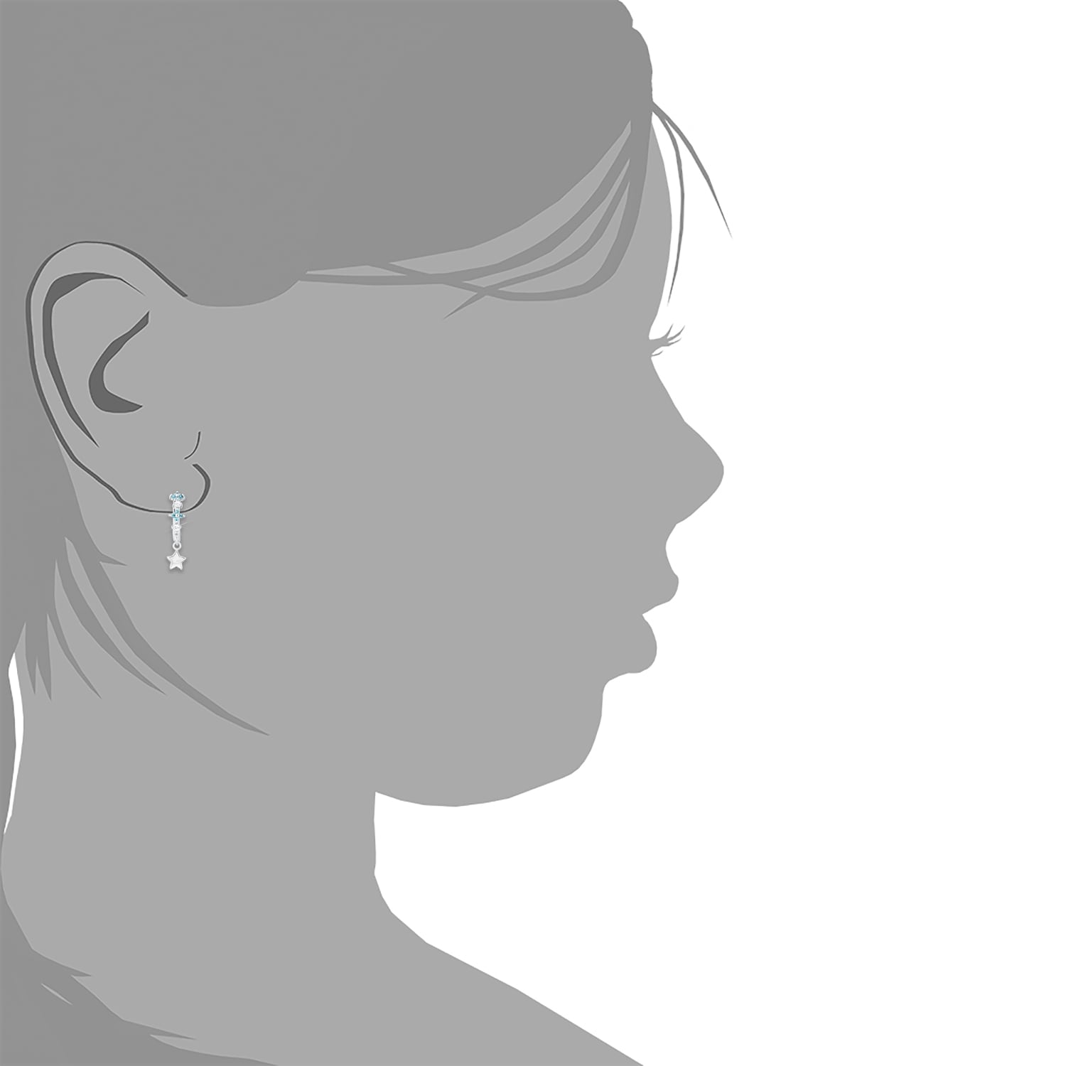 Prinzessin Lillifee Paar Creolen »Sterne, 2034012«, mit Zirkonia (synth.)