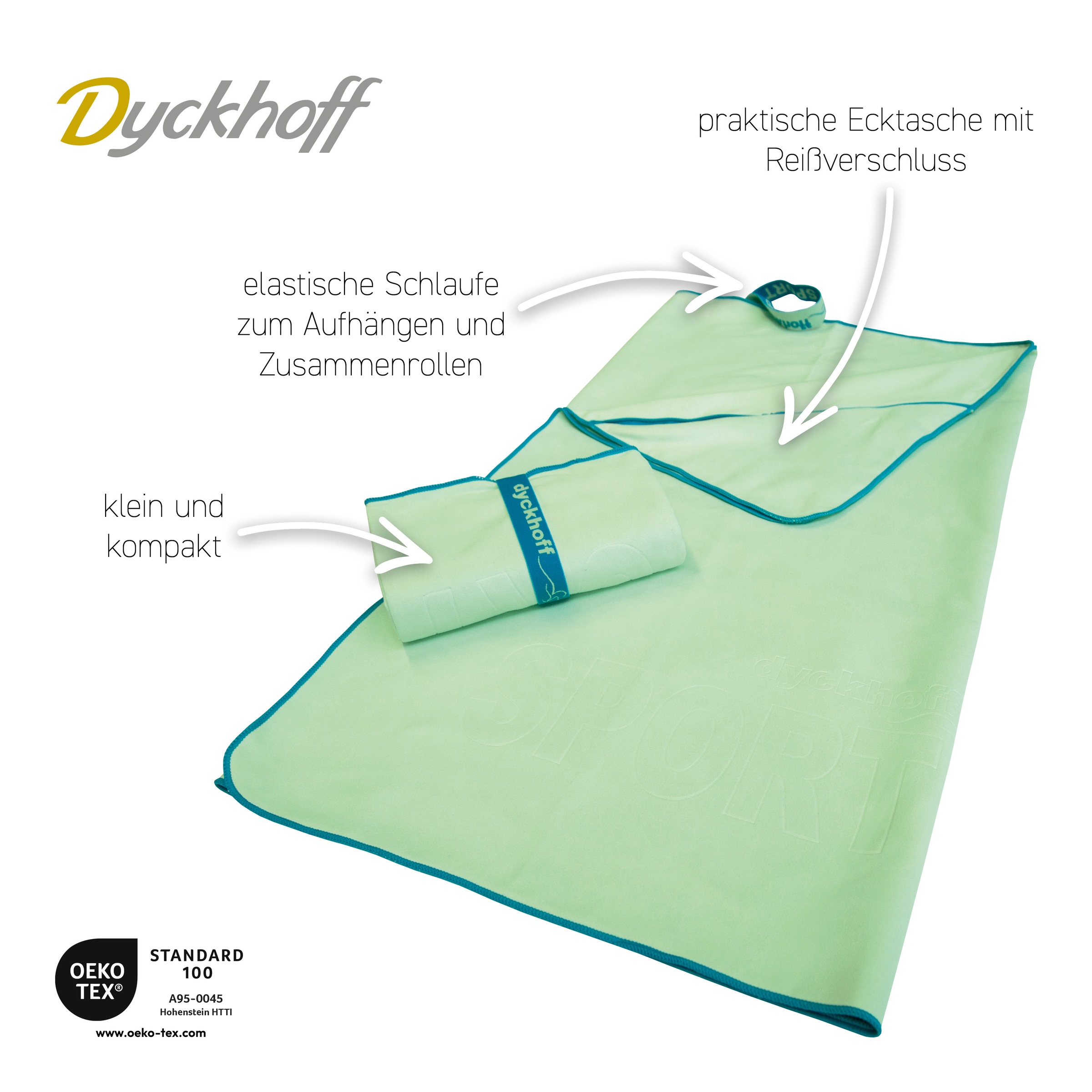 Dyckhoff Sporthandtuch »Mikrofaser Sporttuch«, (2 St.), auch als 2er Set erhätlich