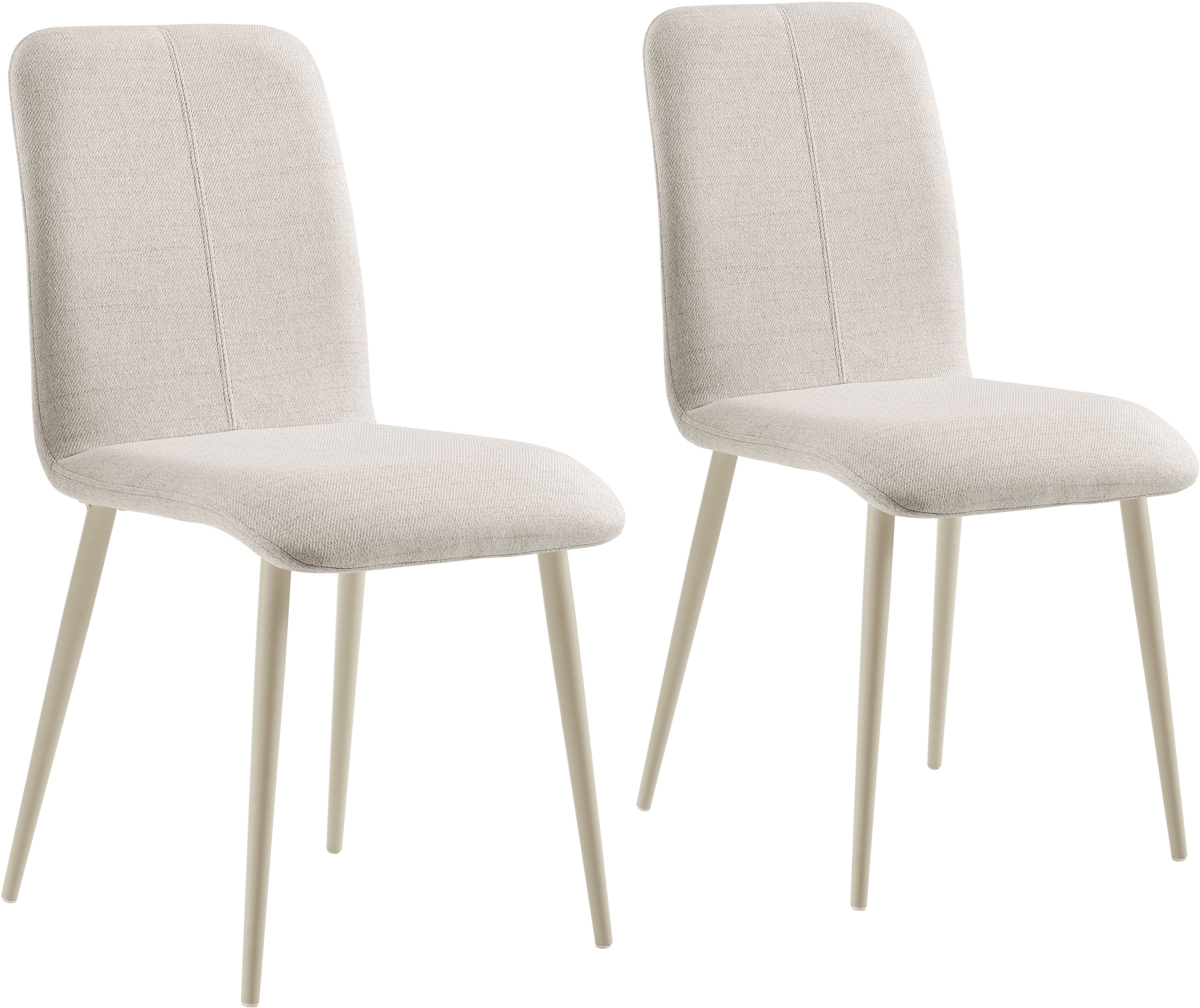 OTTO home Essgruppe »Kryce« Set, 120 cm Esstisch + 4 Stühle, 5 Stk. tlg. Strukturstoff, robustem Metallgestell, Tischplatte aus Sinterstein